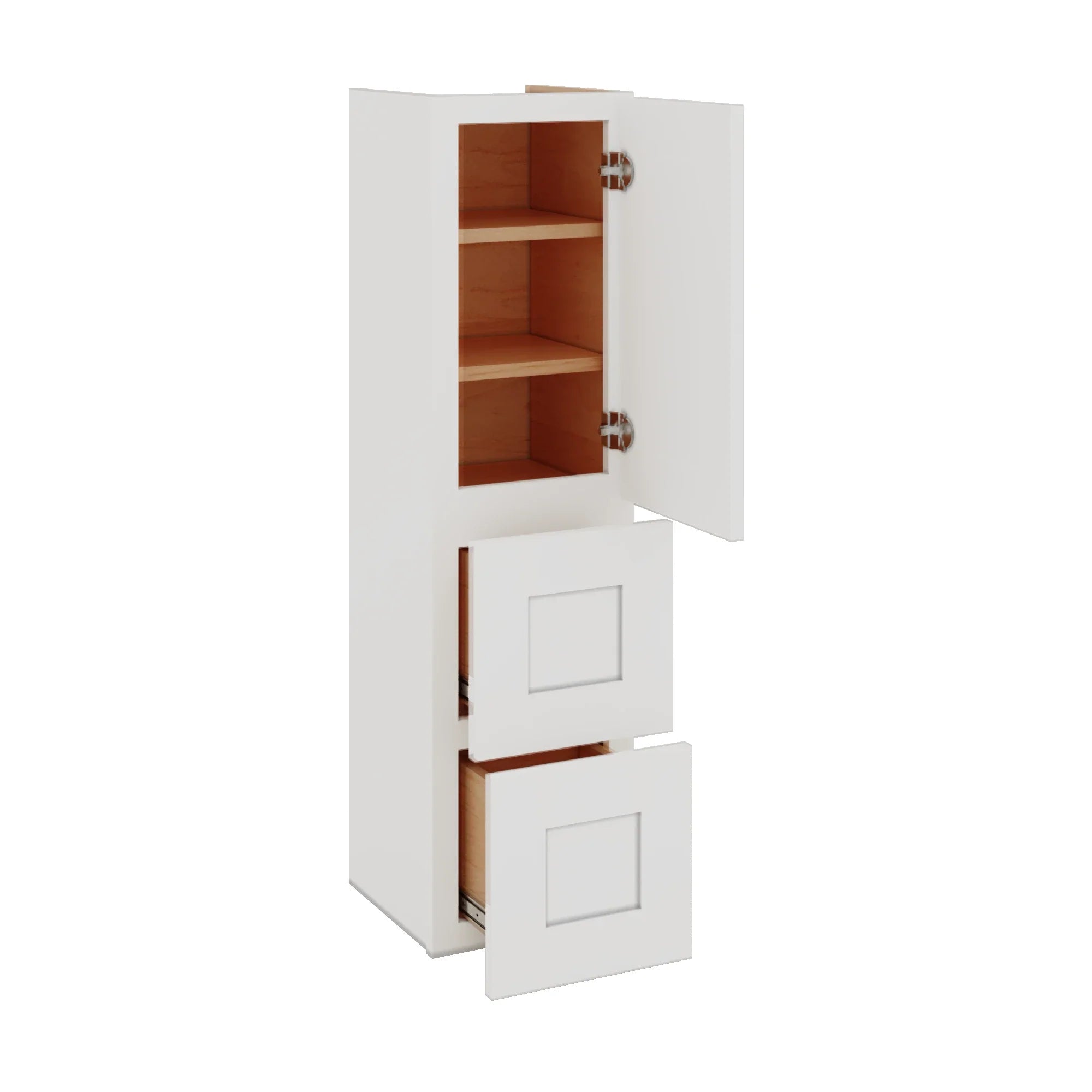 Modernform Cabinet White Shaker 12" W X 45" H X 12" D Vanity Countertop Linen Cabinet