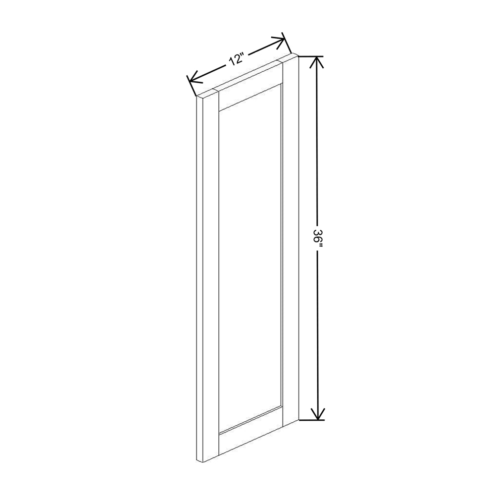 Wolf Classic Dartmouth White Paint Decorative End Panel for Wall 3/4"W X 36"H X 12"D