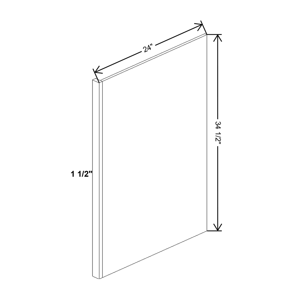 Wolf Classic Waverly Hazelnut Stain Dishwasher End Panel Filler 1 1/2"W X 34 1/2"H X 24"D