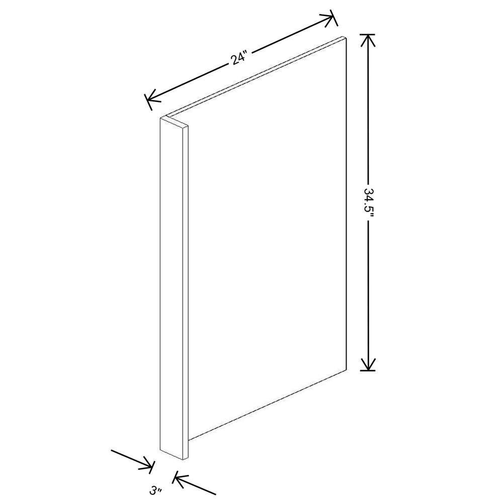 Fabuwood Value Premium Hallmark Frost Dishwasher End Panel 24" with 3" Stile