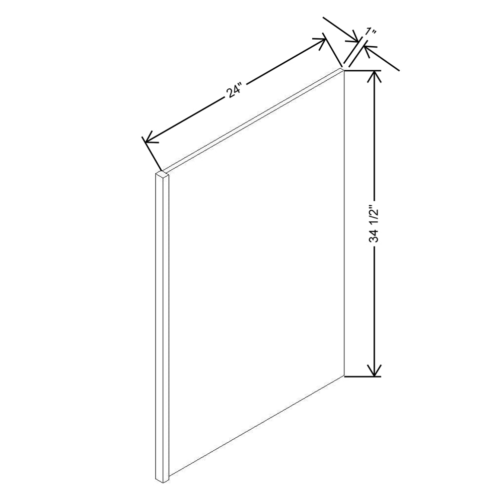 CNC Concord Elegant Smoky Grey 1/2" W X 34 1/2" H X 24" D Base End Panel