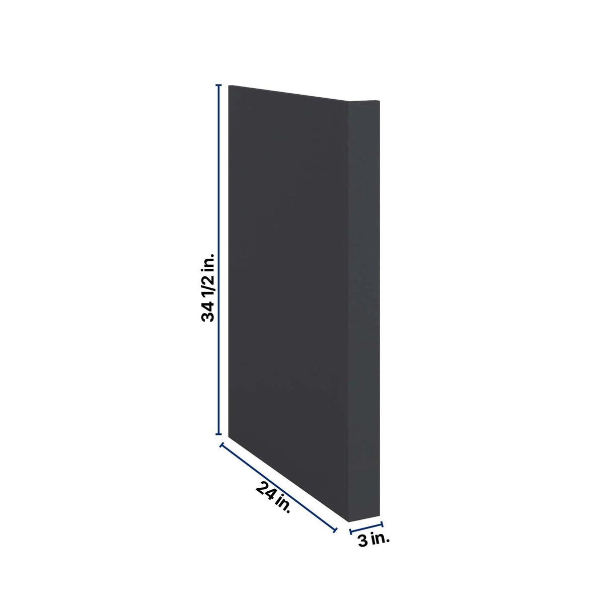 Modernform Cabinet Onyx Black Shaker 3" W X 34 1/2" H X 24" D Base Dishwasher End Panel