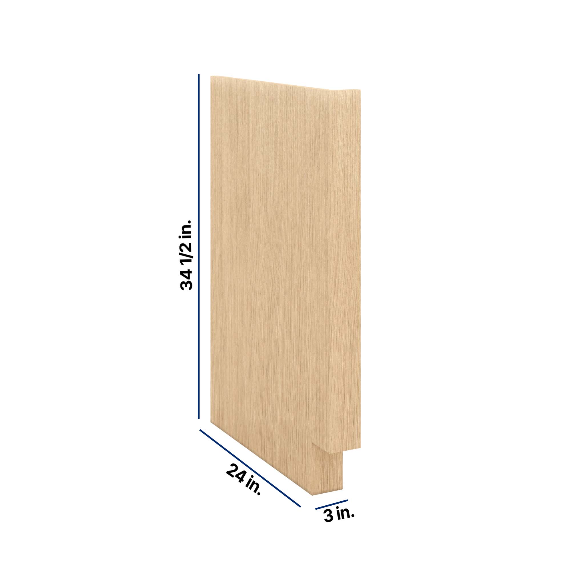 Modernform Cabinet Natural Oak 3" W X 34 1/2" H X 24" D Base Dishwasher End Panel