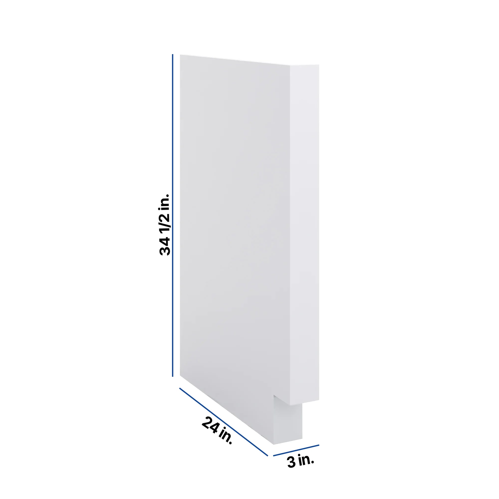 Modernform Cabinet Matte White 3" W X 34 1/2" H X 24" D Base Dishwasher End Panel