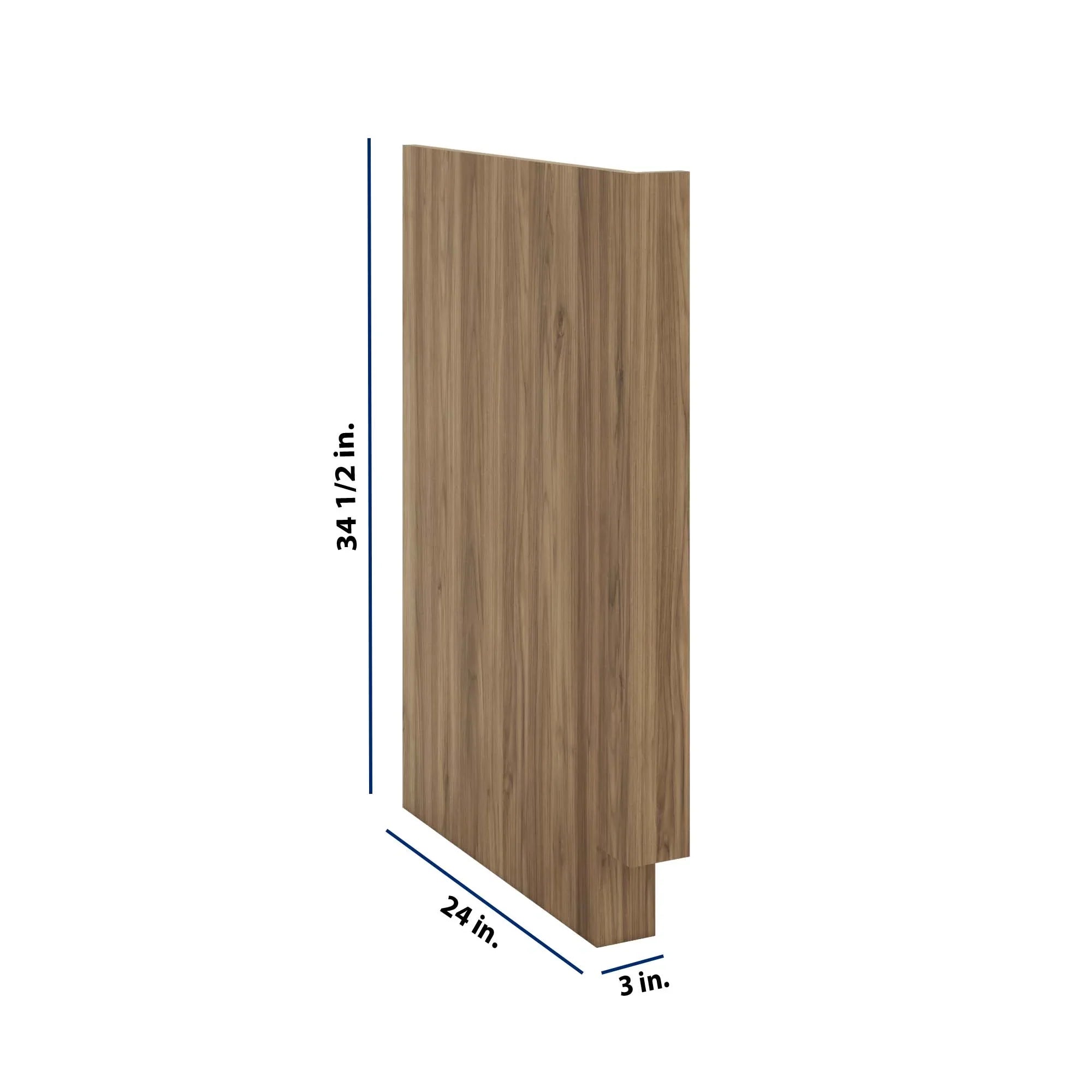 Modernform Cabinet Walnut 3" W X 34 1/2" H X 24" D Base Dishwasher End Panel