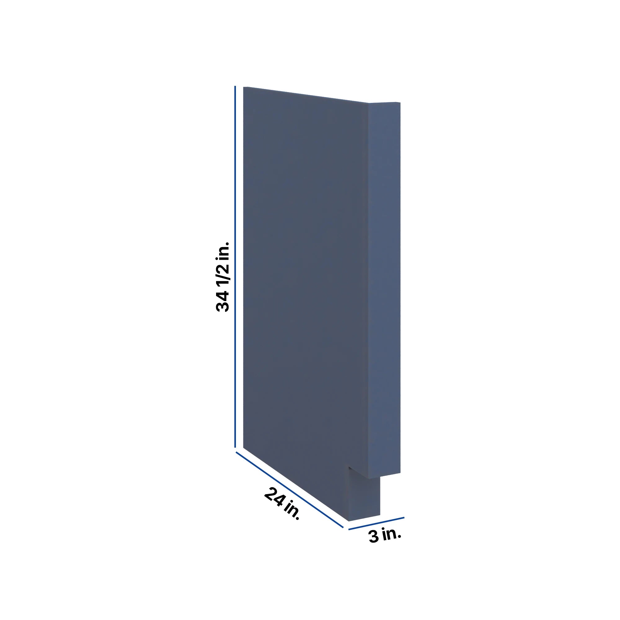 Modernform Cabinet Signature Blue 3" W X 34 1/2" H X 24" D Base Dishwasher End Panel