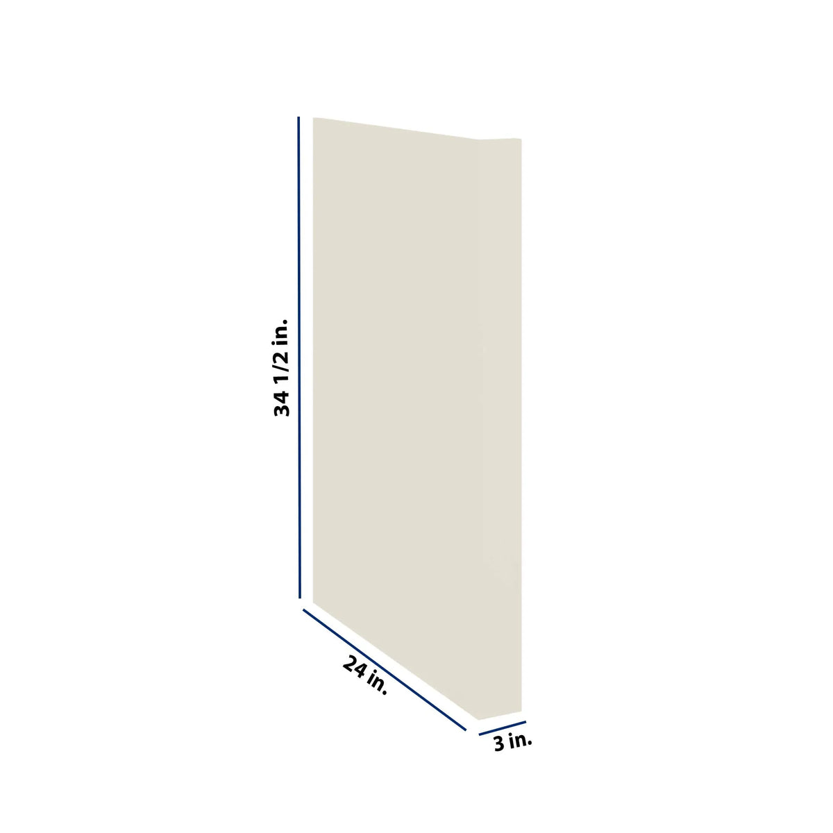 Modernform Cabinet Slim Dove White 3" W X 34 1/2" H X 24" D Base Dishwasher End Panel