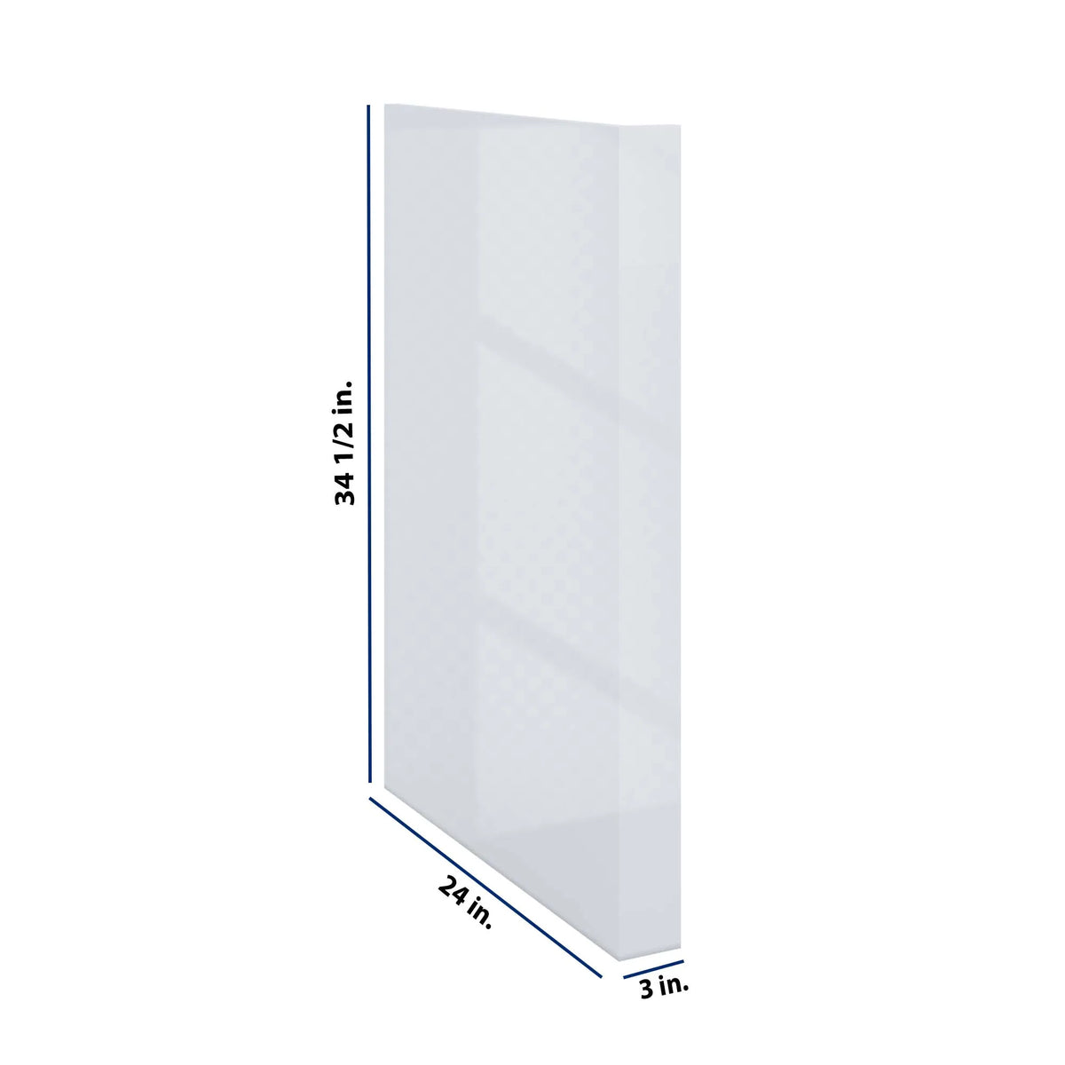 Modernform Cabinet Gloss White 3" W X 34 1/2" H X 24" D Base Dishwasher End Panel