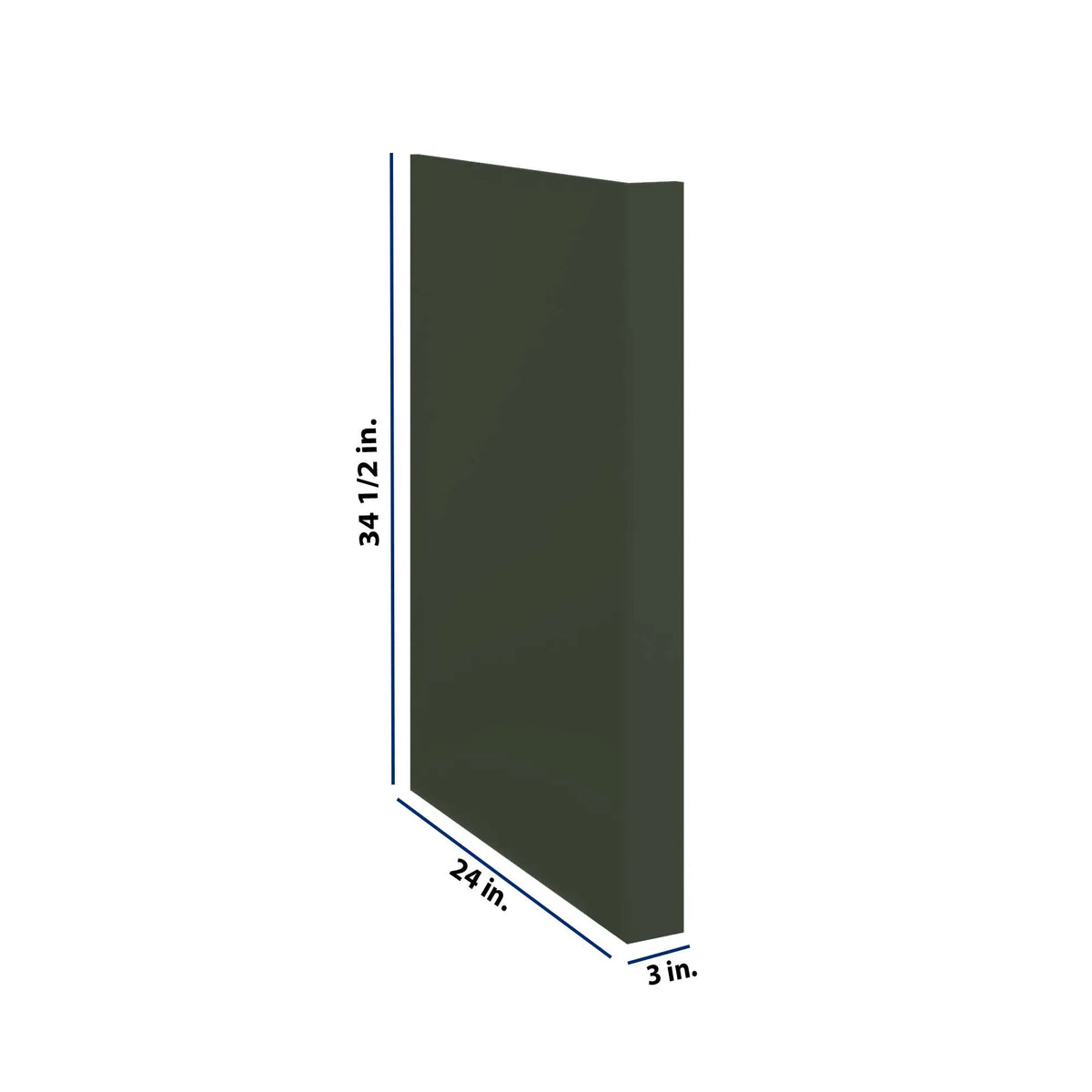 Modernform Cabinet Slim Sage Green 3" W X 34 1/2" H X 24" D Base Dishwasher End Panel