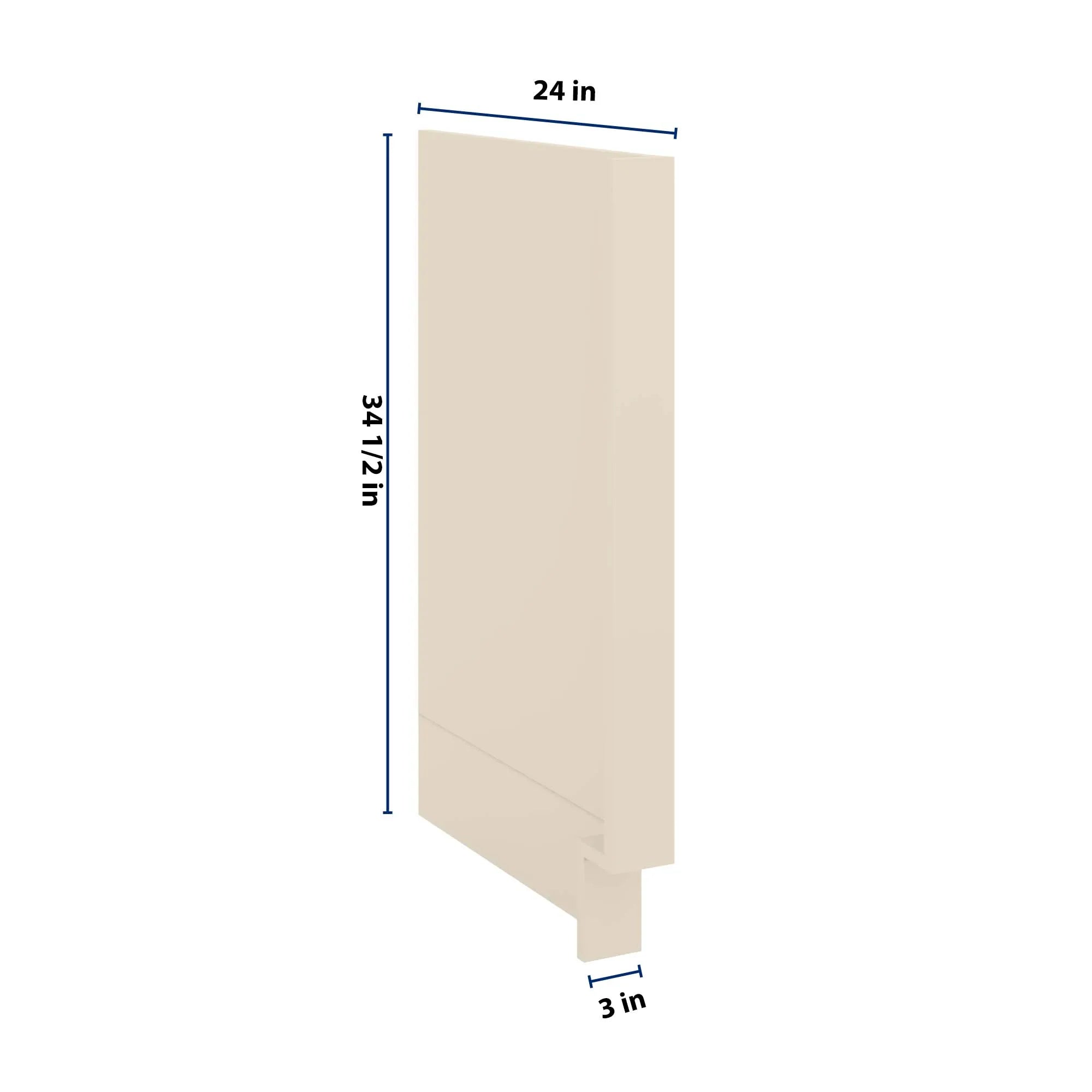 J&K Pearl Glazed H9 Dishwasher Panel w/Return Filler 3" W x 34 1/2" H x 24" D