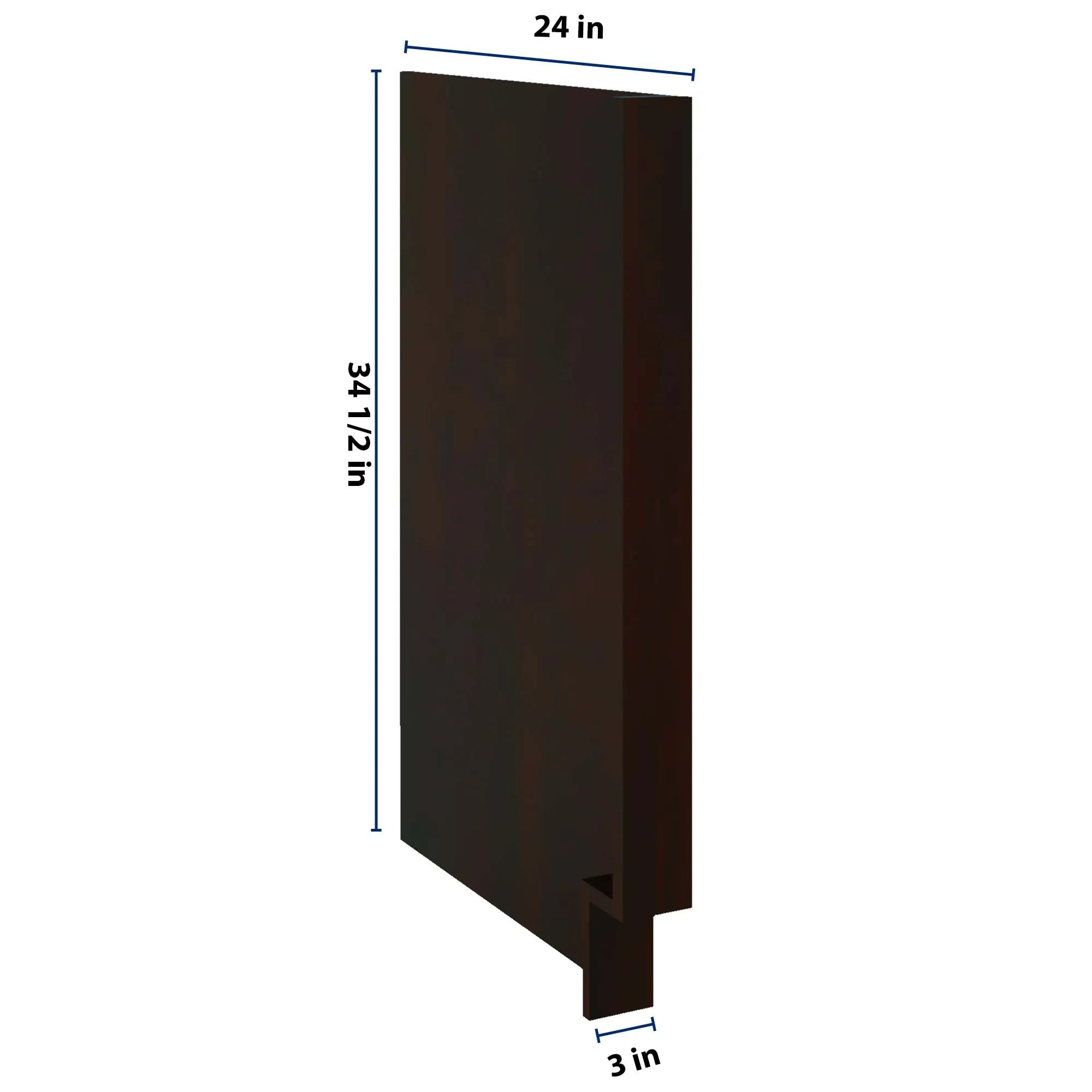 J&K Espresso K8 Dishwasher Panel w/Return Filler 3" W x 34 1/2" H x 24" D