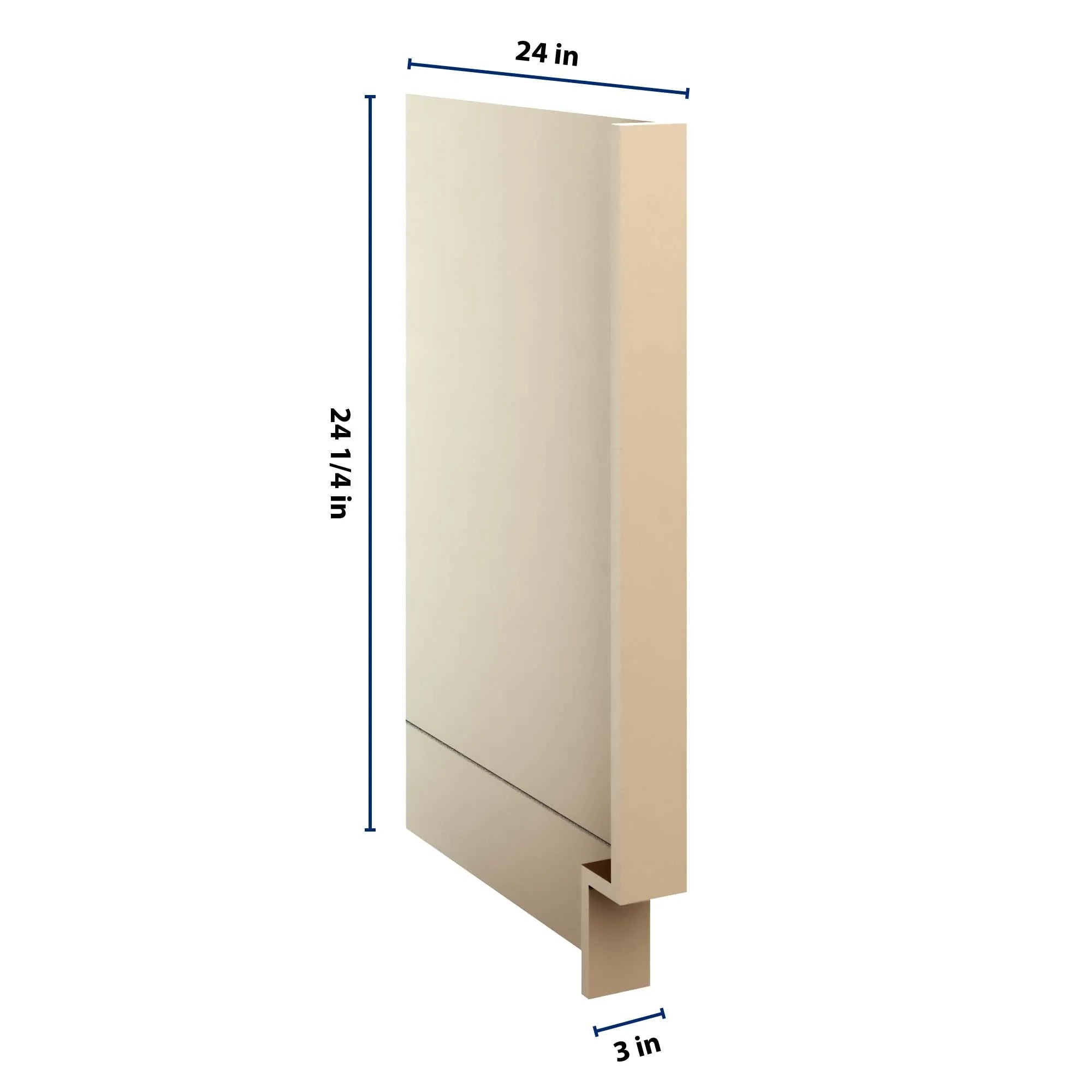 J&K Creme Glazed A7 Dishwasher Panel w/Return Filler 3" W x 34 1/2" H x 24" D