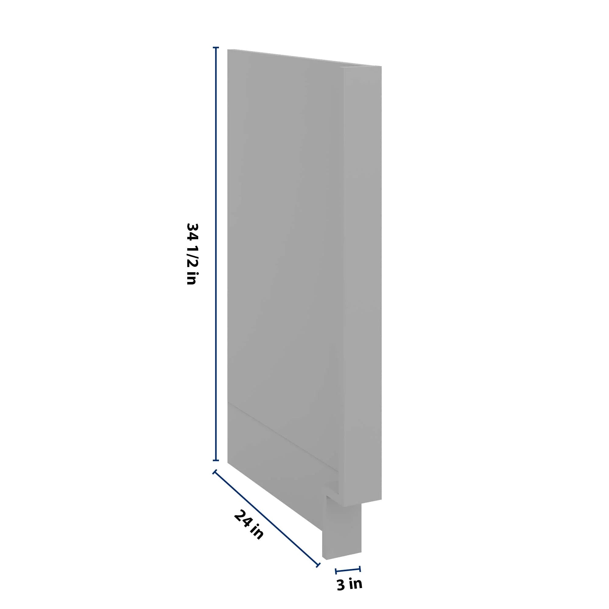 J&K Castle Grey S5 Dishwasher Panel w/Return Filler 3" W x 34 1/2" H x 24" D