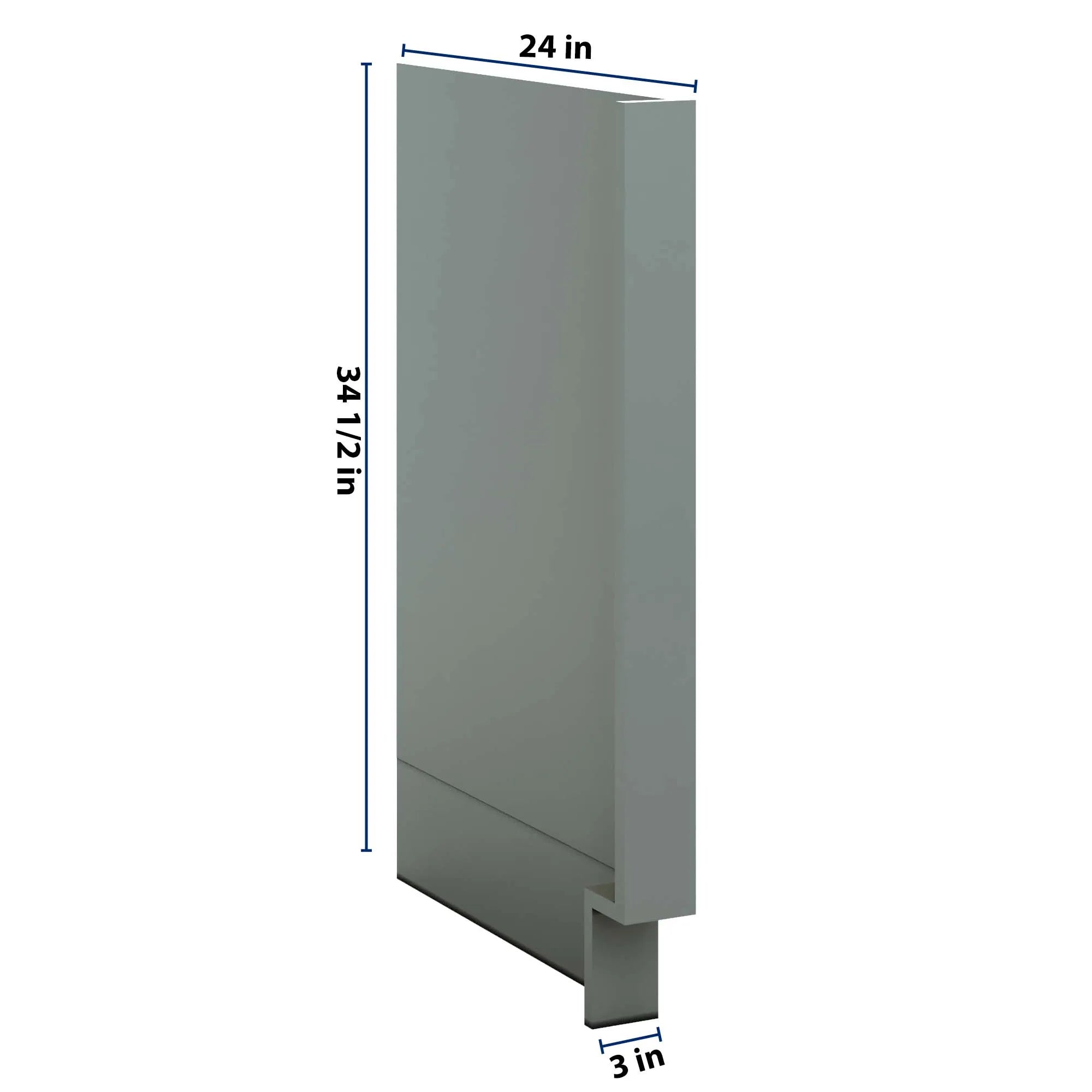 J&K Sage E3 Dishwasher Panel w/Return Filler 3" W x 34 1/2" H x 24" D