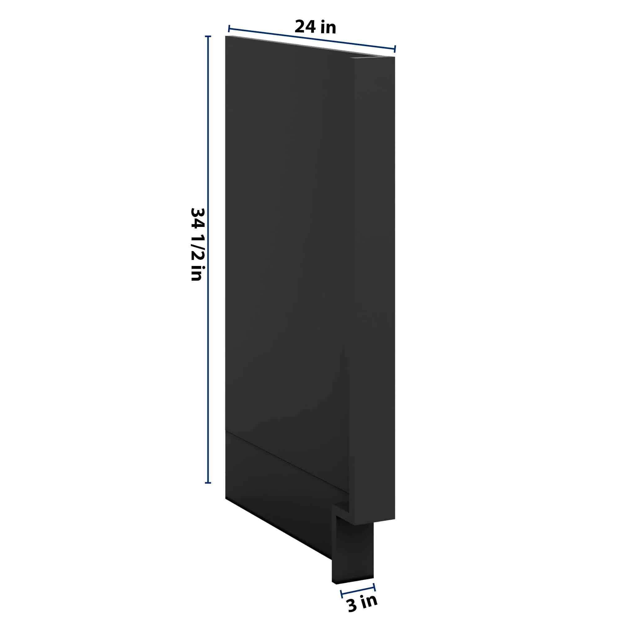J&K Charcoal E2 Dishwasher Panel w/Return Filler 3" W x 34 1/2" H x 24" D