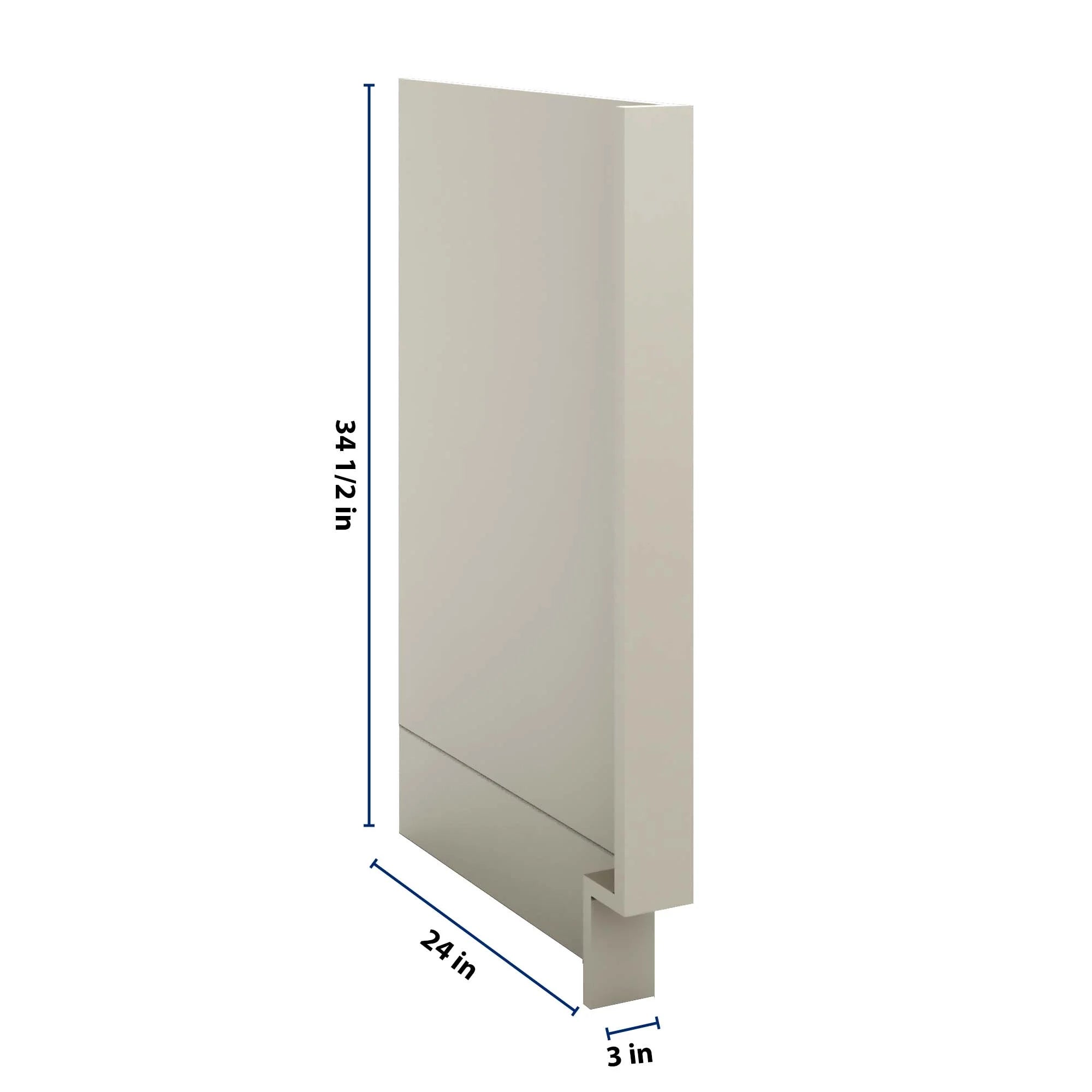 J&K Pebble B6 Dishwasher Panel w/Return Filler 3" W x 34 1/2" H x 24" D