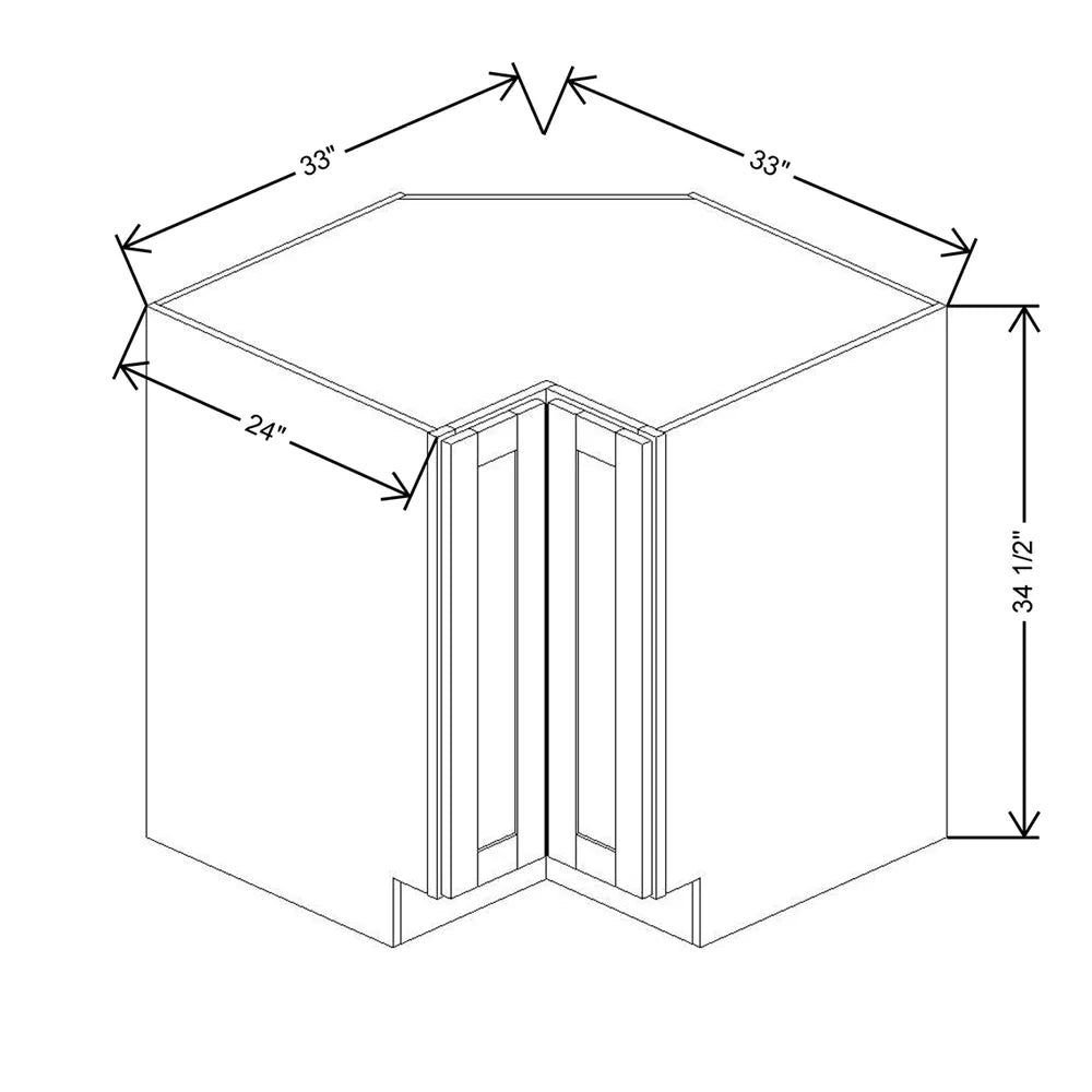 Kitchen Cabinet Distributors Shaker Designer White 5PC Easy Reach Base Cabinet - 33" W x 33" D