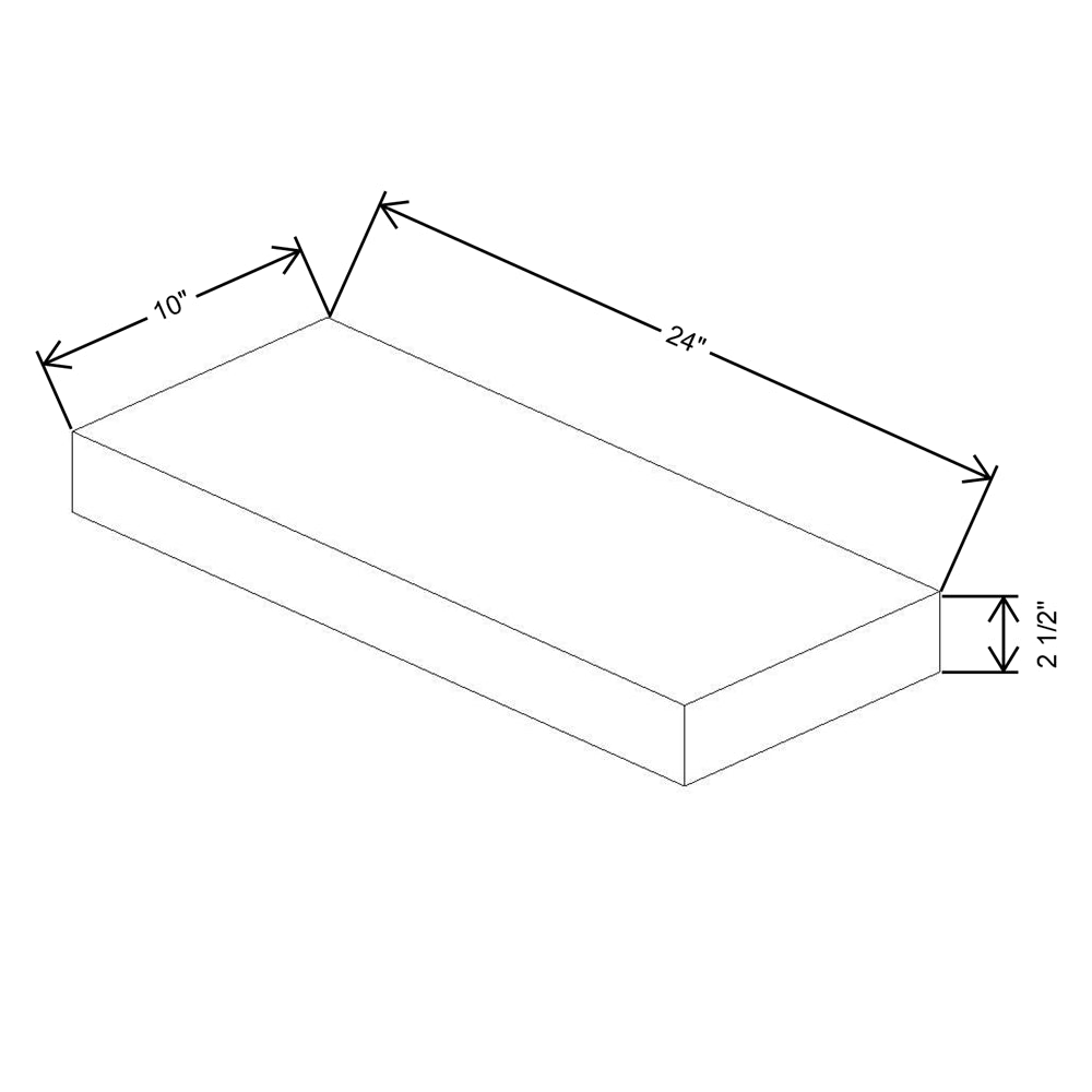 CNC Concord Elegant Smoky Grey 24" W Floating Shelves