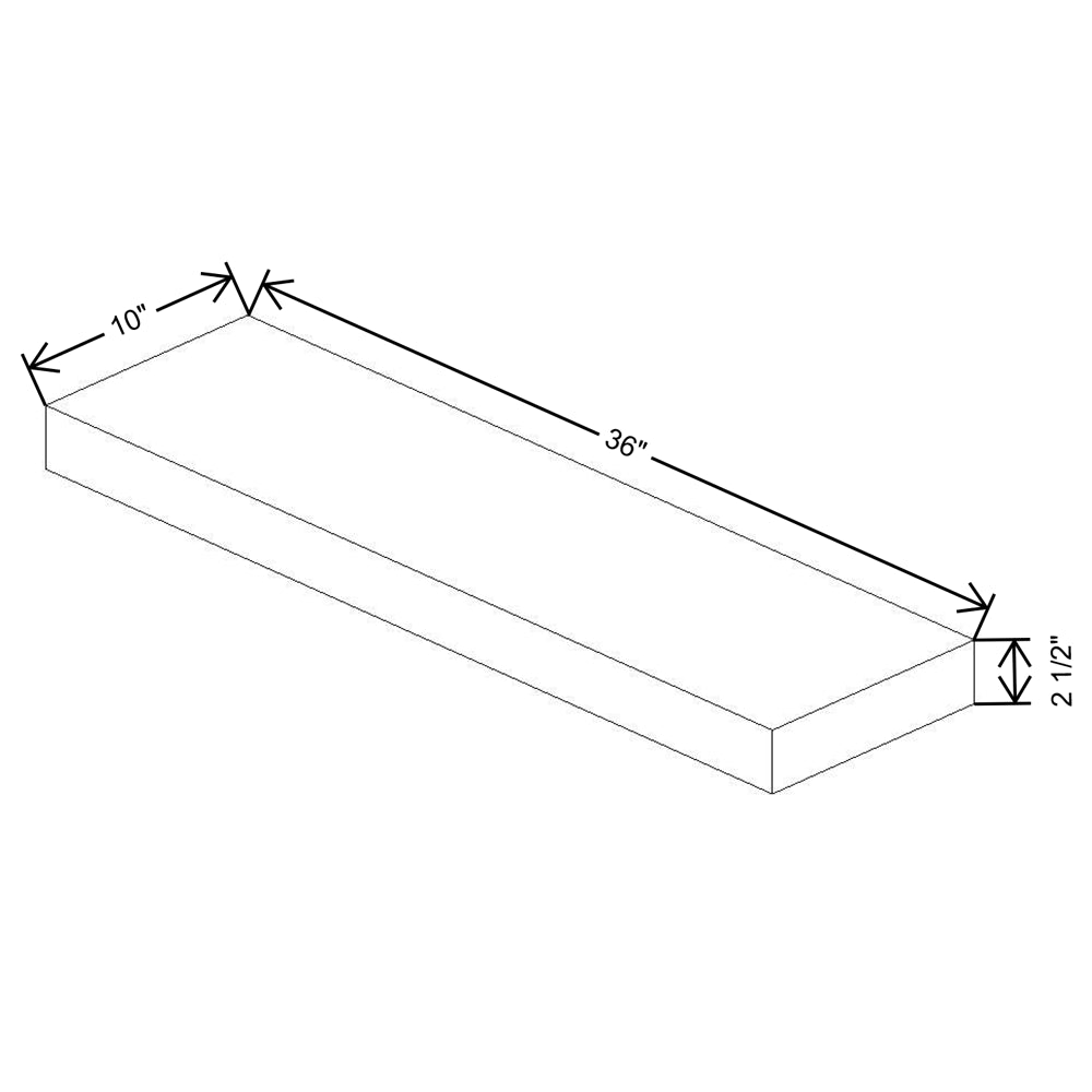 CNC Concord Elegant Smoky Grey 36" W Floating Shelves