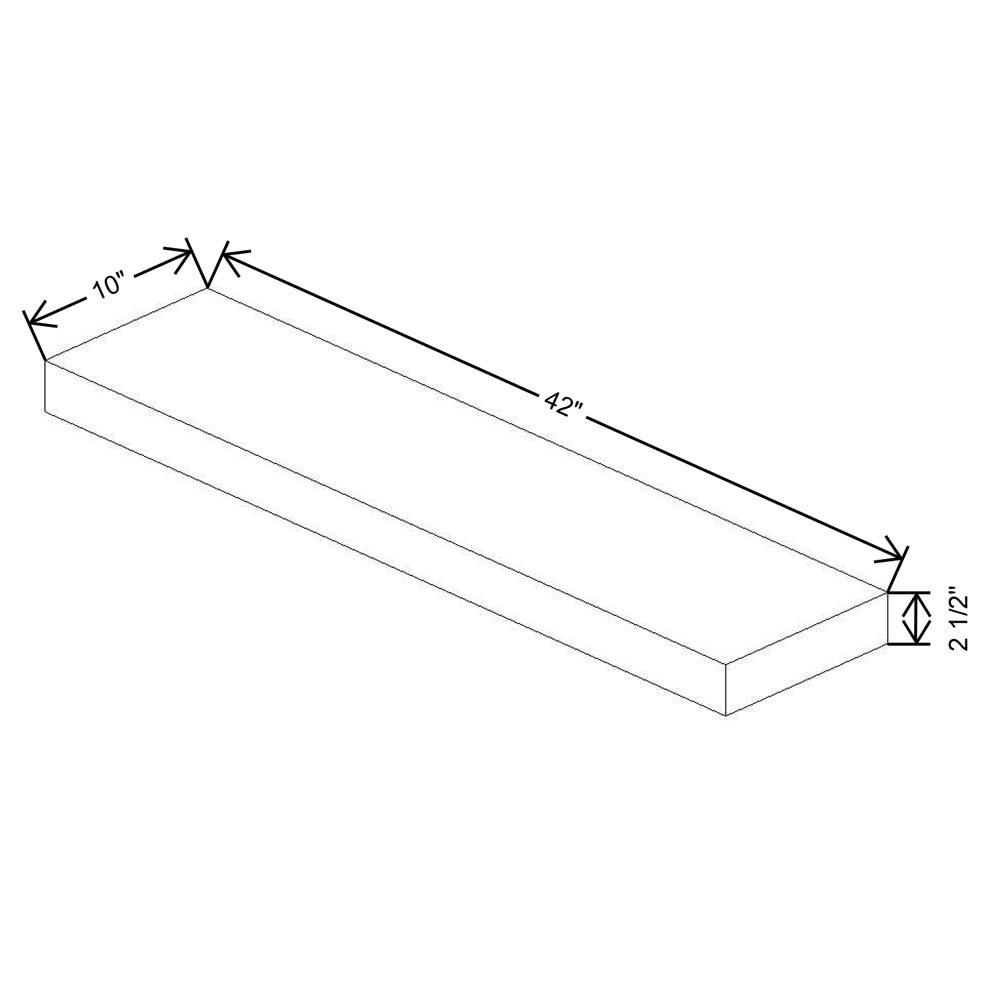 CNC Concord Elegant Smoky Grey 42" W Floating Shelves