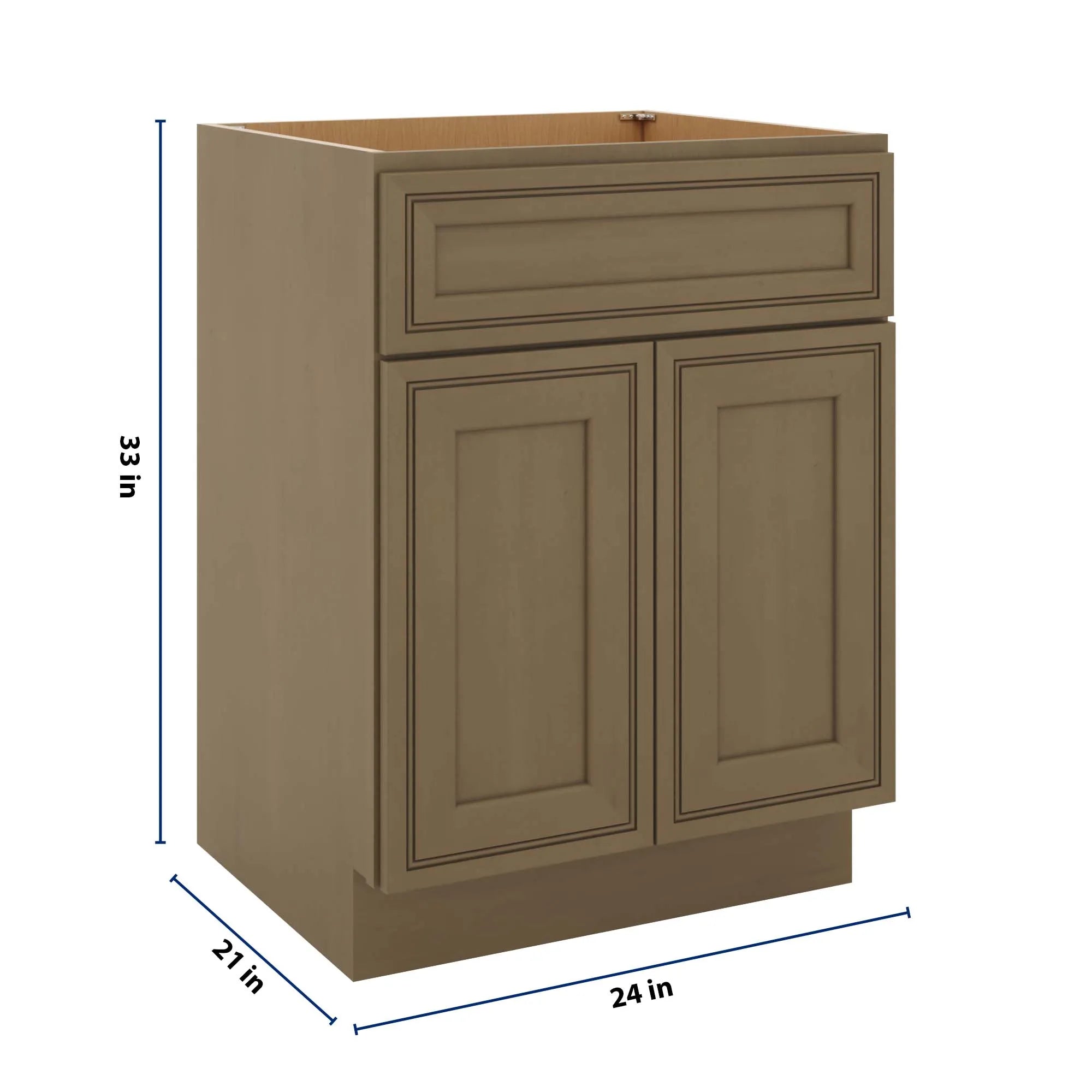 J&K Hazel H8 Vanity Base Sink Door/False Drawer 24" W x 33" H x 21" D
