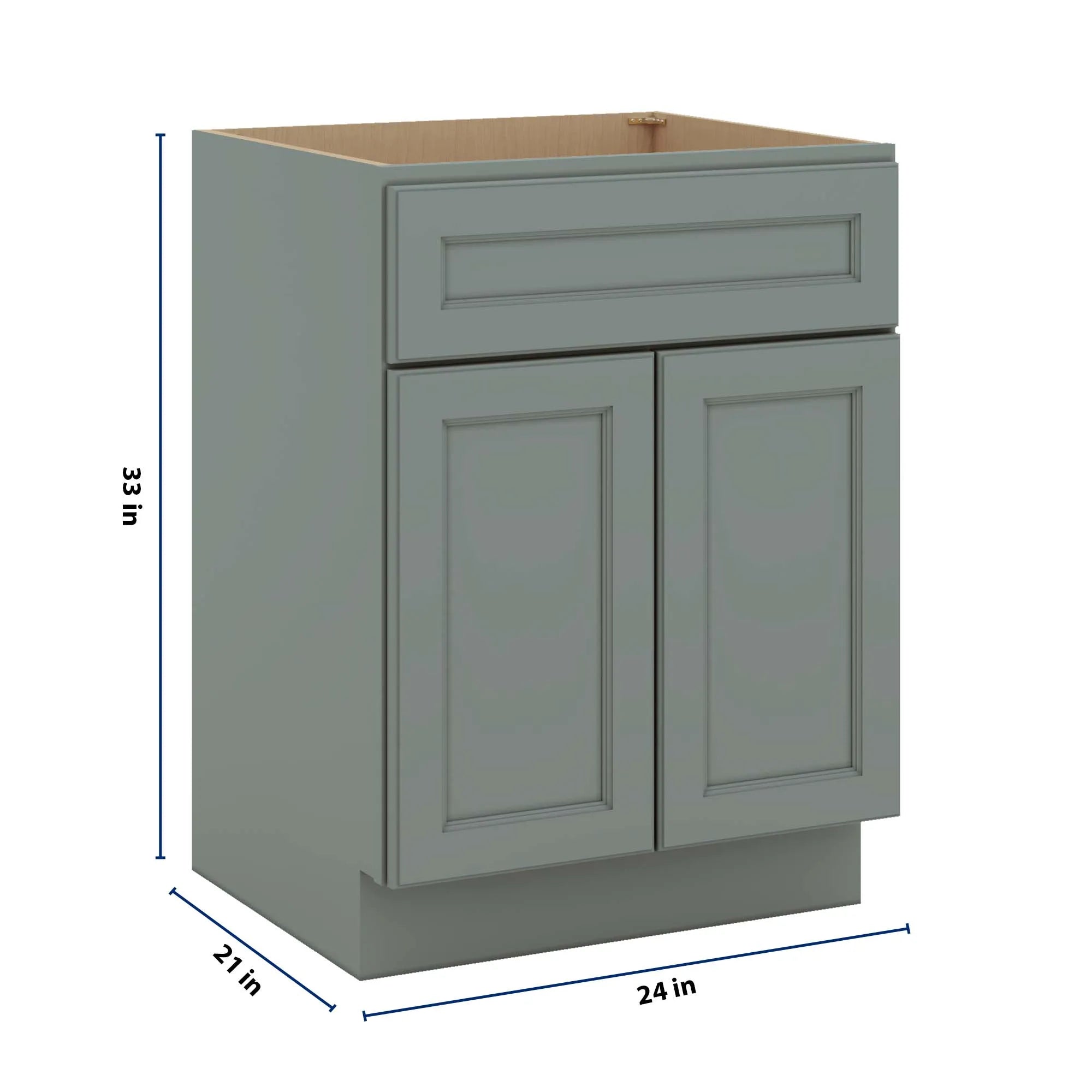 J&K Sage E3 Vanity Base Sink Door/False Drawer 24" W x 33" H x 21" D