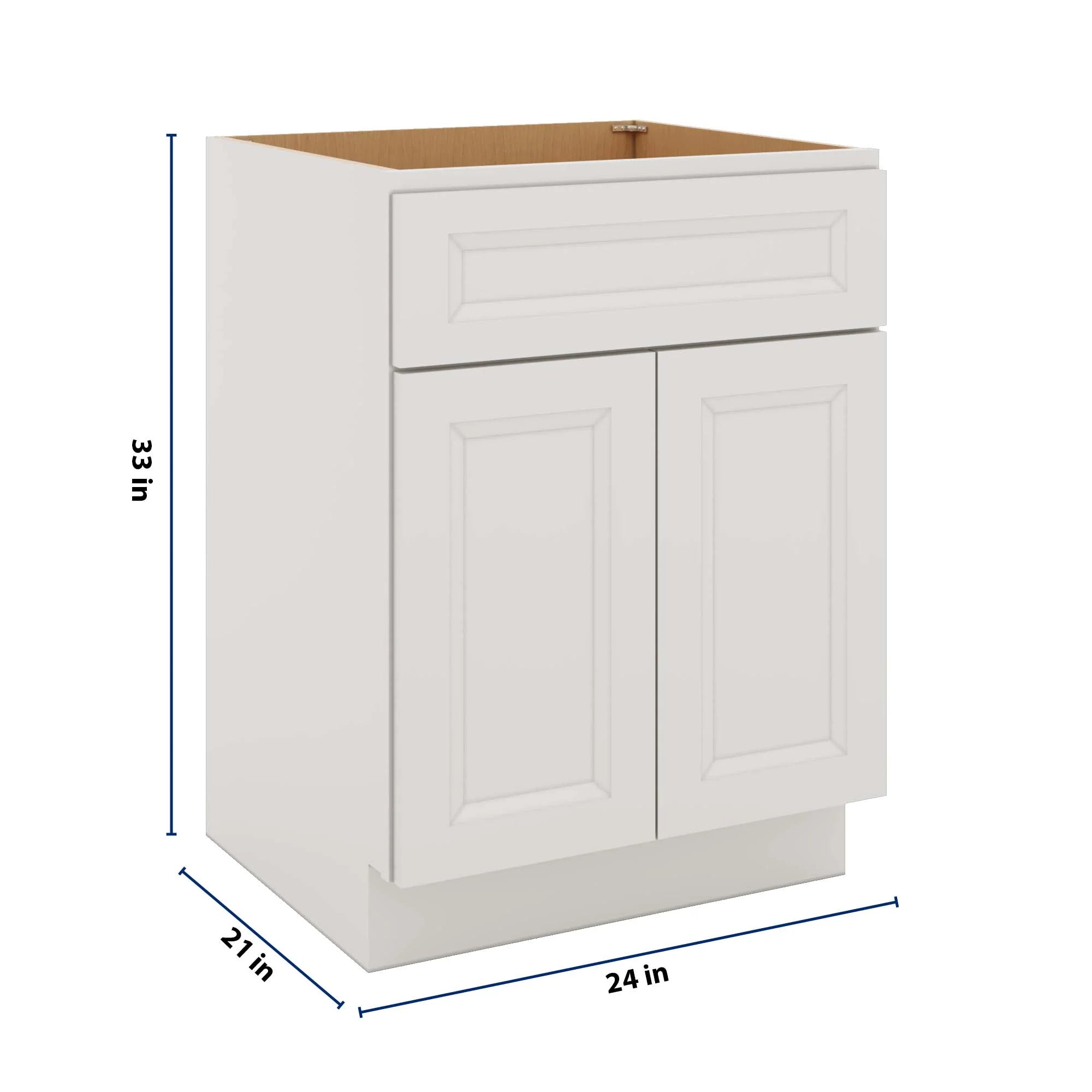 J&K Pure B5 Vanity Base Sink Door/False Drawer 24" W x 33" H x 21" D