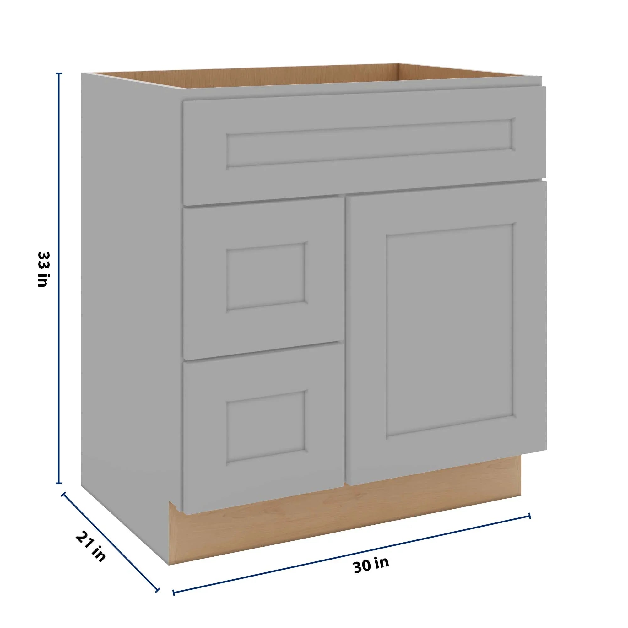 J&K Castle Grey S5 Vanity Sink Combo 30" W x 33" H x 21" D