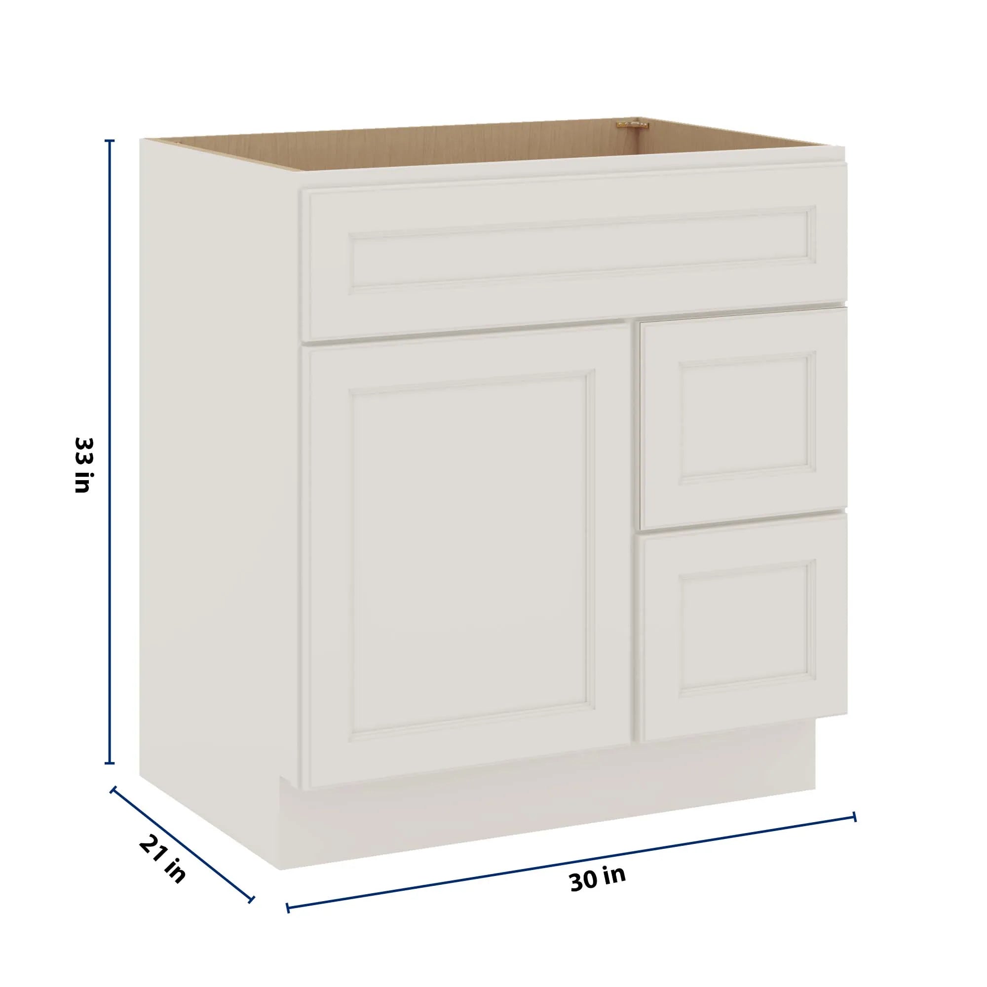 J&K Dove E1 Vanity Sink Combo 30" W x 33" H x 21" D