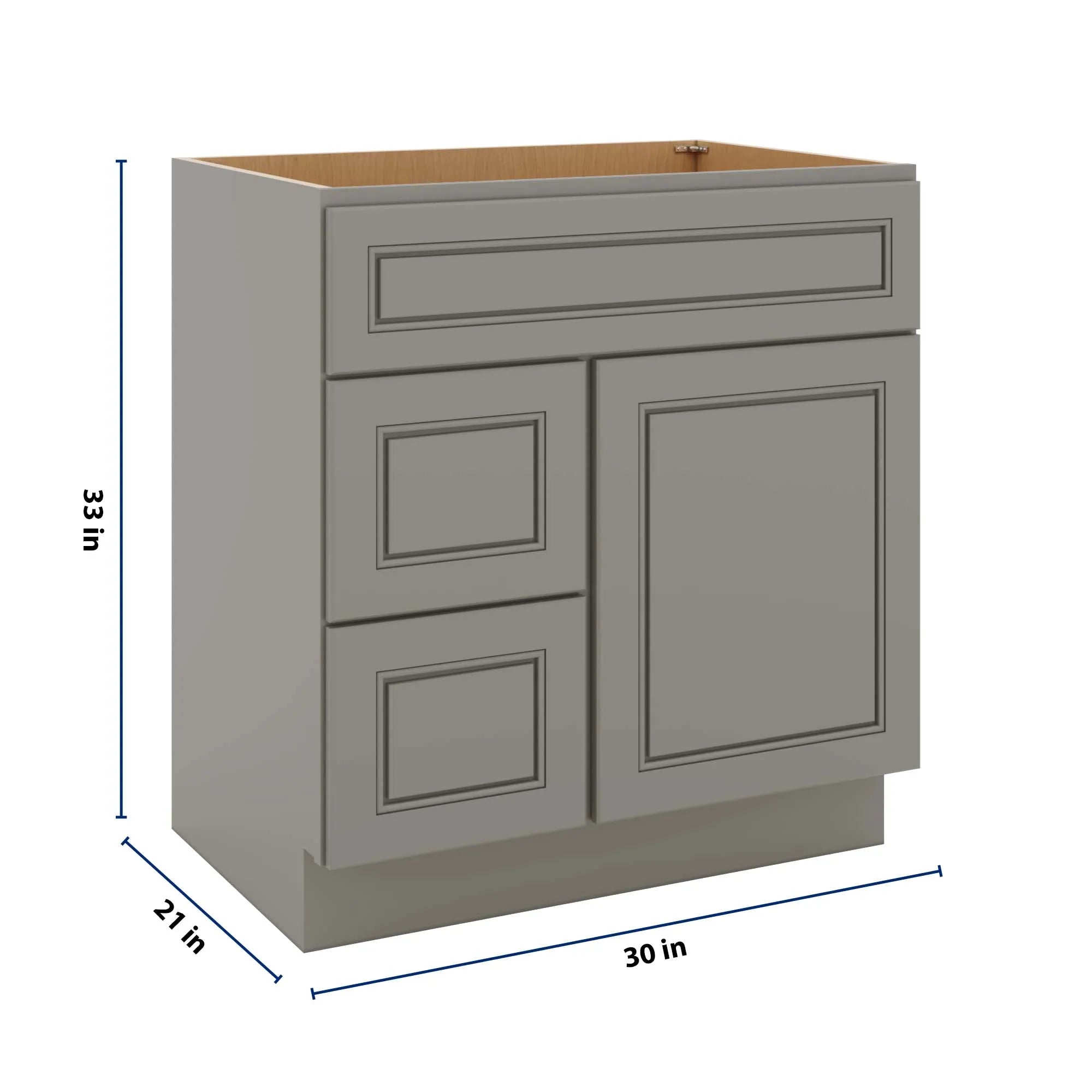 J&K Greige K3 Vanity Sink Combo 30" W x 33" H x 21" D