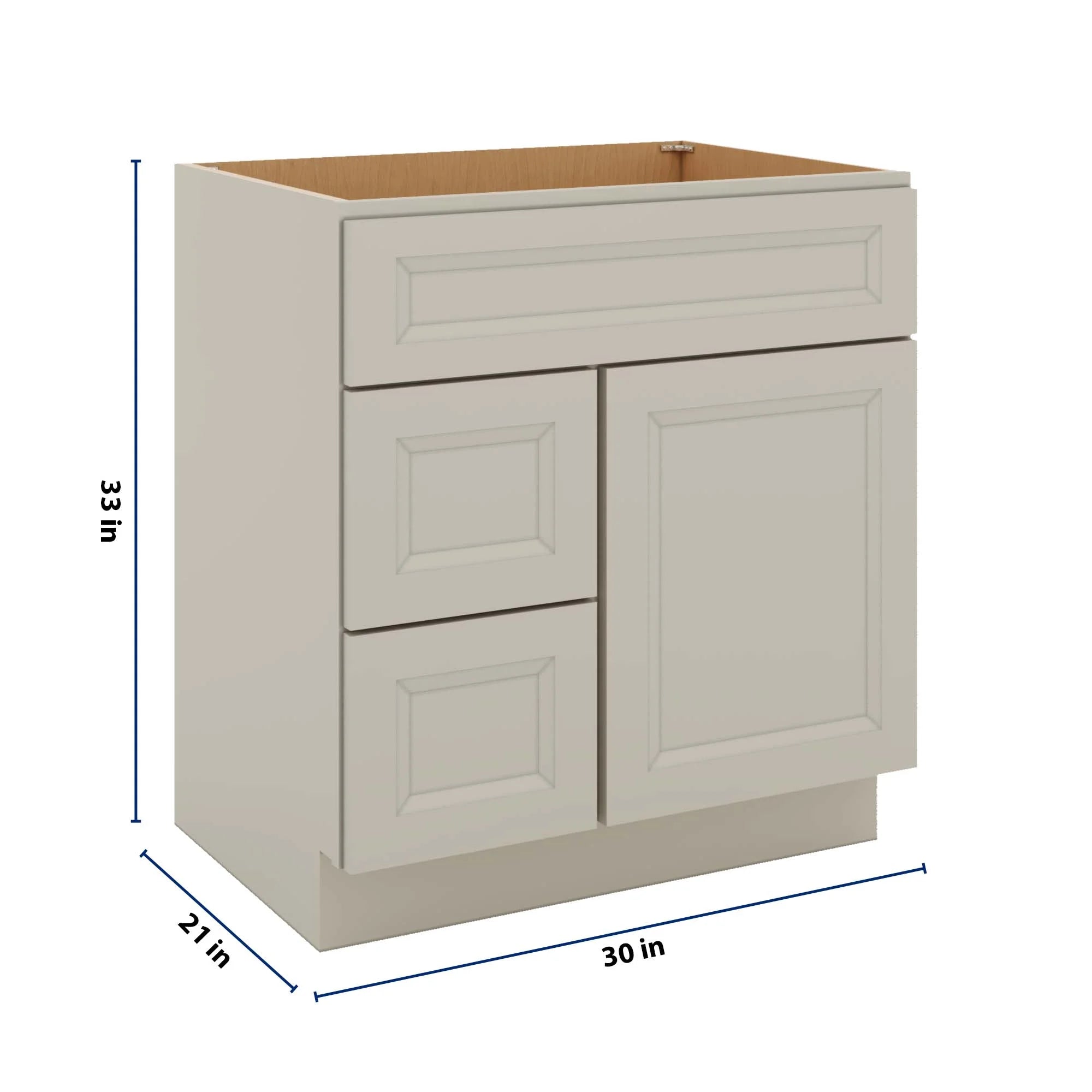 J&K Pebble B6 Vanity Sink Combo 30" W x 33" H x 21" D