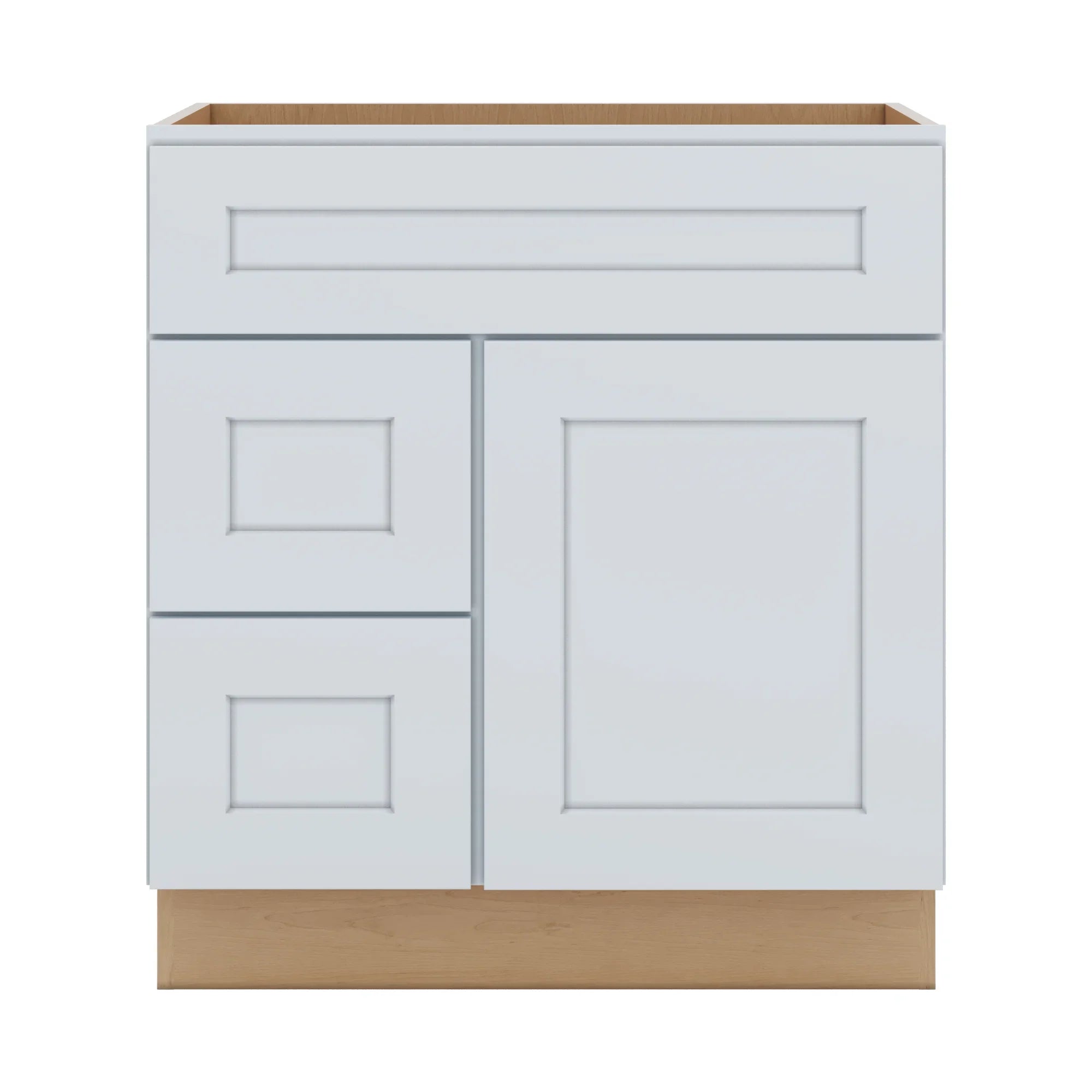 J&K White Shaker S8 Vanity Sink Combo 30" W x 33" H x 21" D