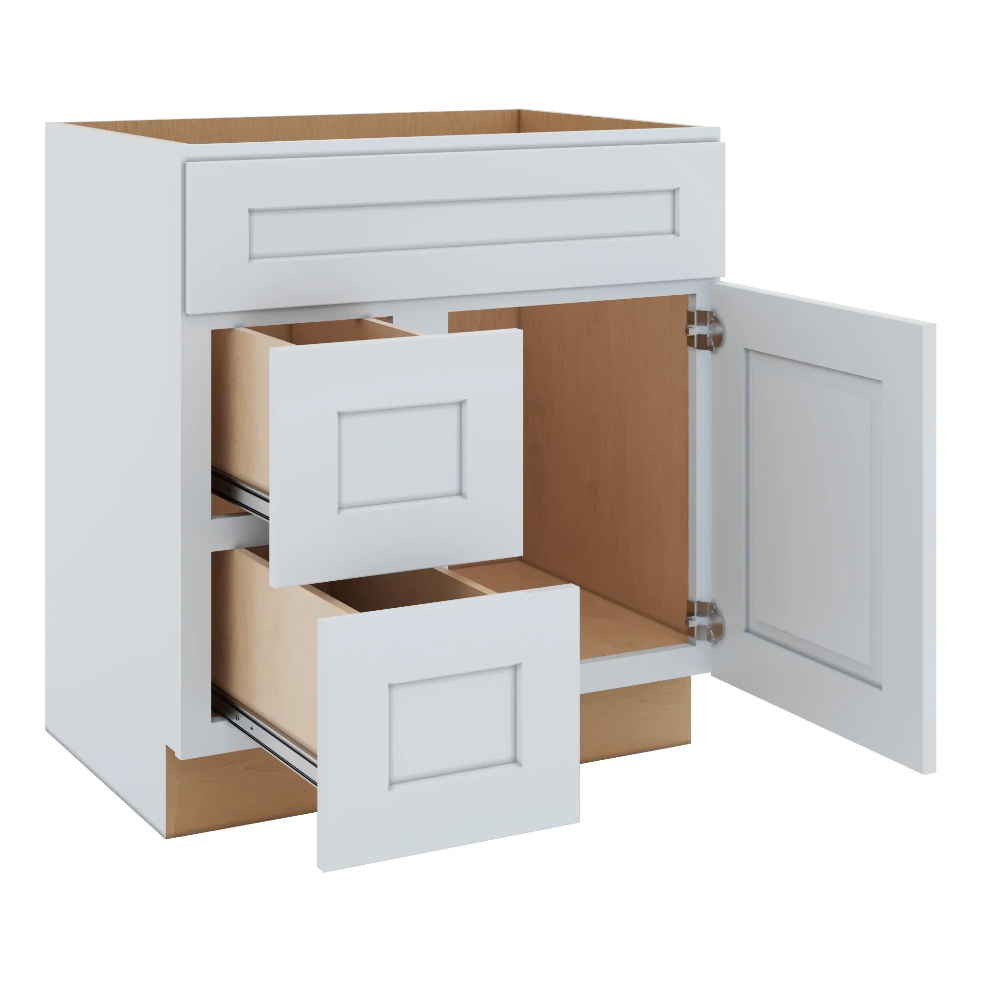 J&K White Shaker S8 Vanity Sink Combo 30" W x 33" H x 21" D