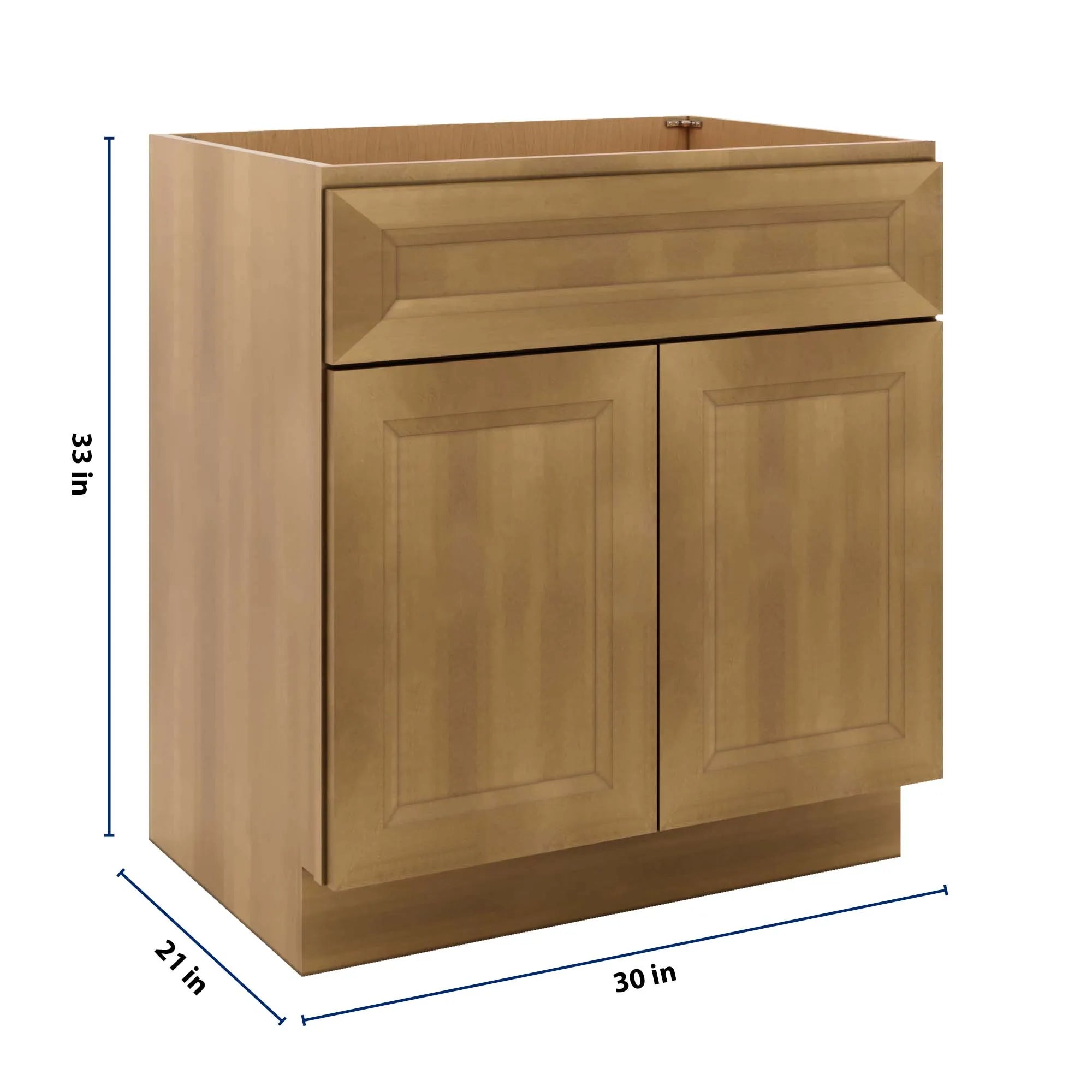 J&K Butterscotch B8 Vanity Base Sink Door/False Drawer 30" W x 33" H x 21" D