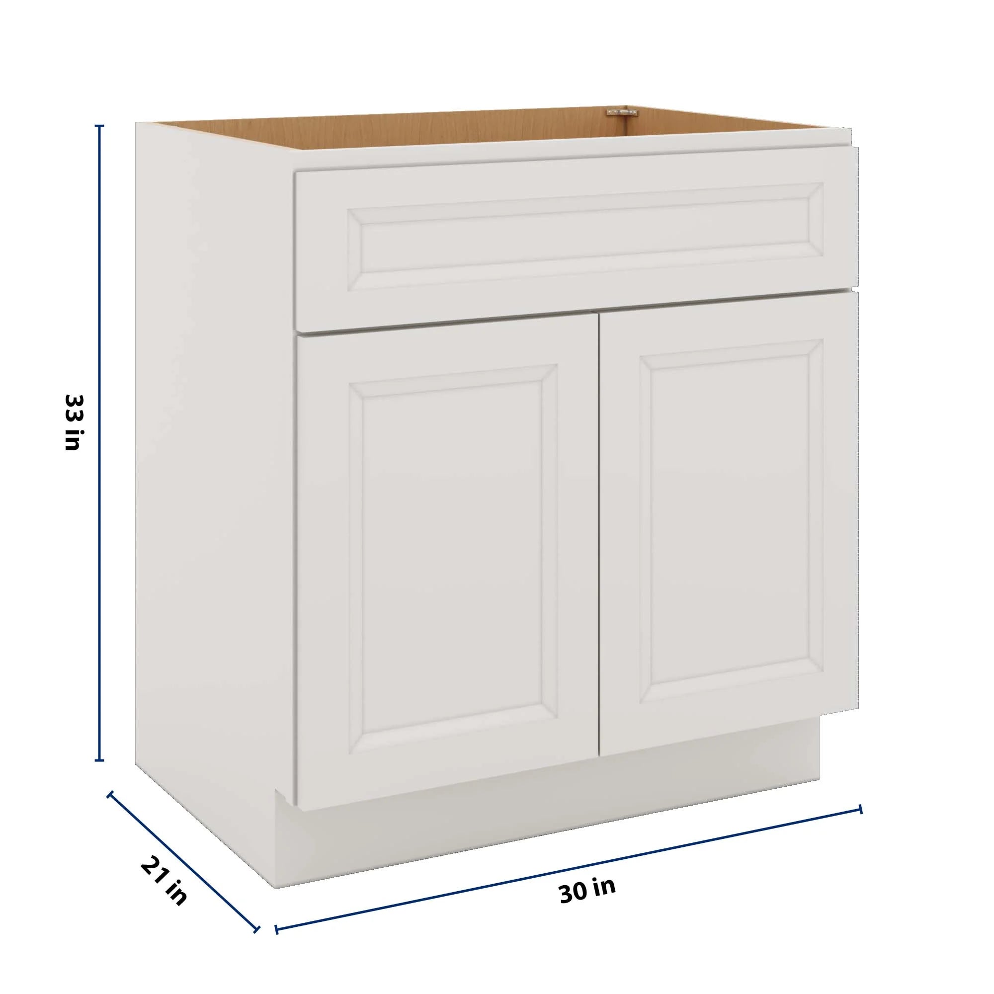 J&K Pure B5 Vanity Base Sink Door/False Drawer 30" W x 33" H x 21" D