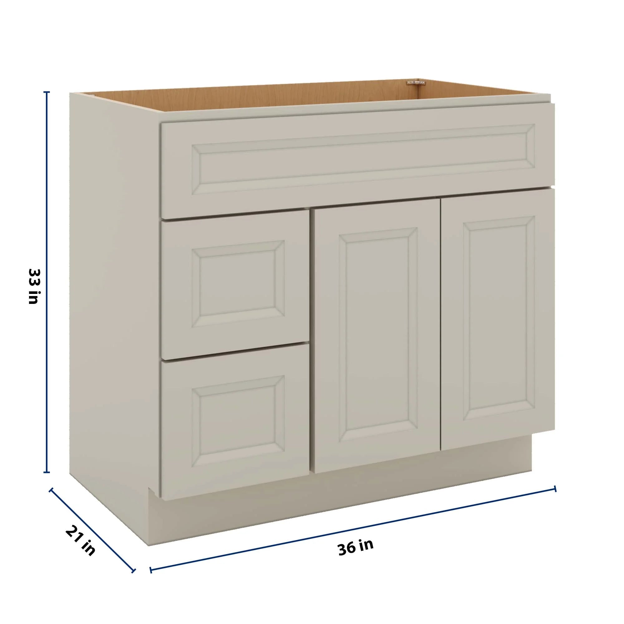 J&K Pebble B6 Vanity Sink Combo 36" W x 33" H x 21" D