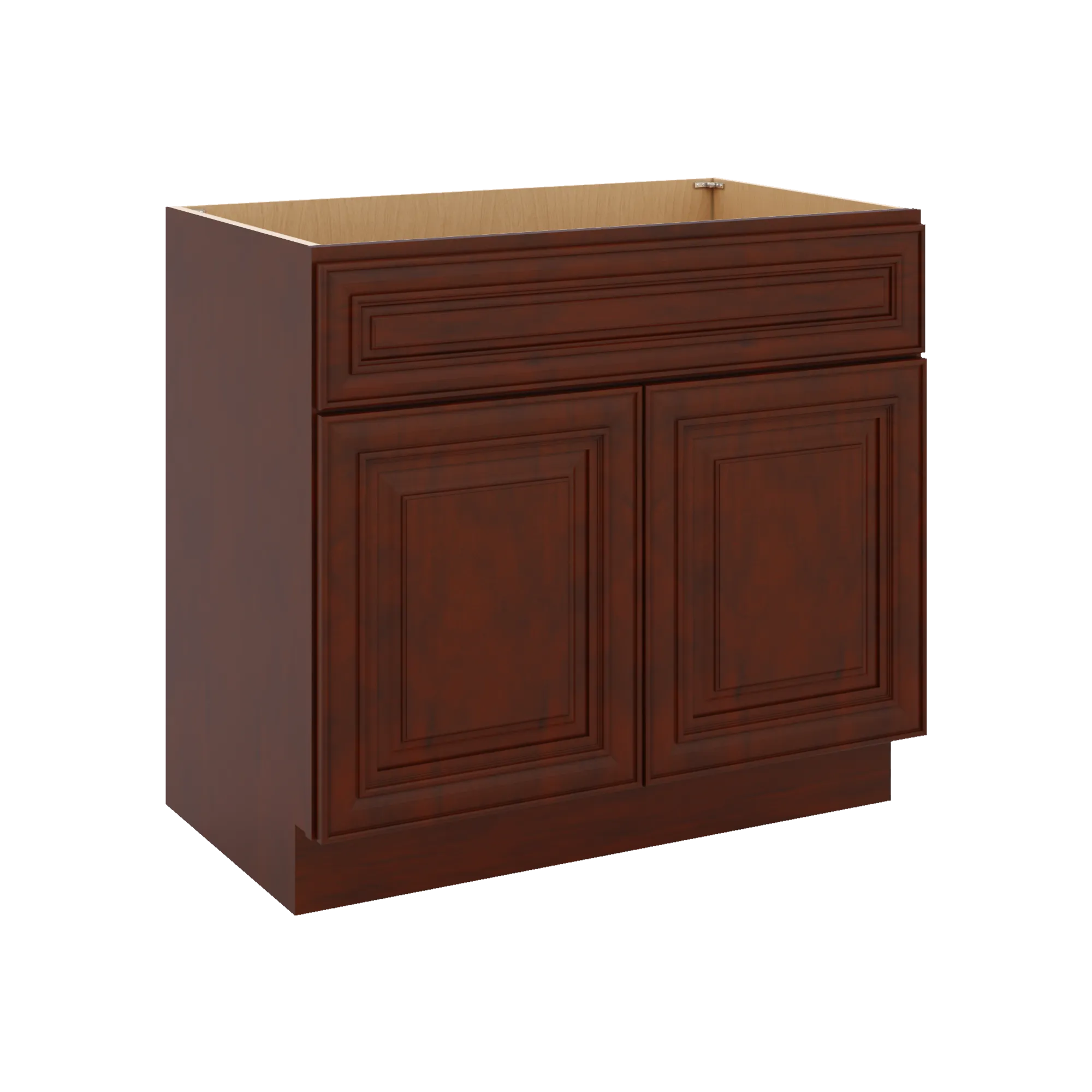 J&K Mahogany J5 Vanity Base Sink Door/False Drawer 36" W x 33" H x 21" D