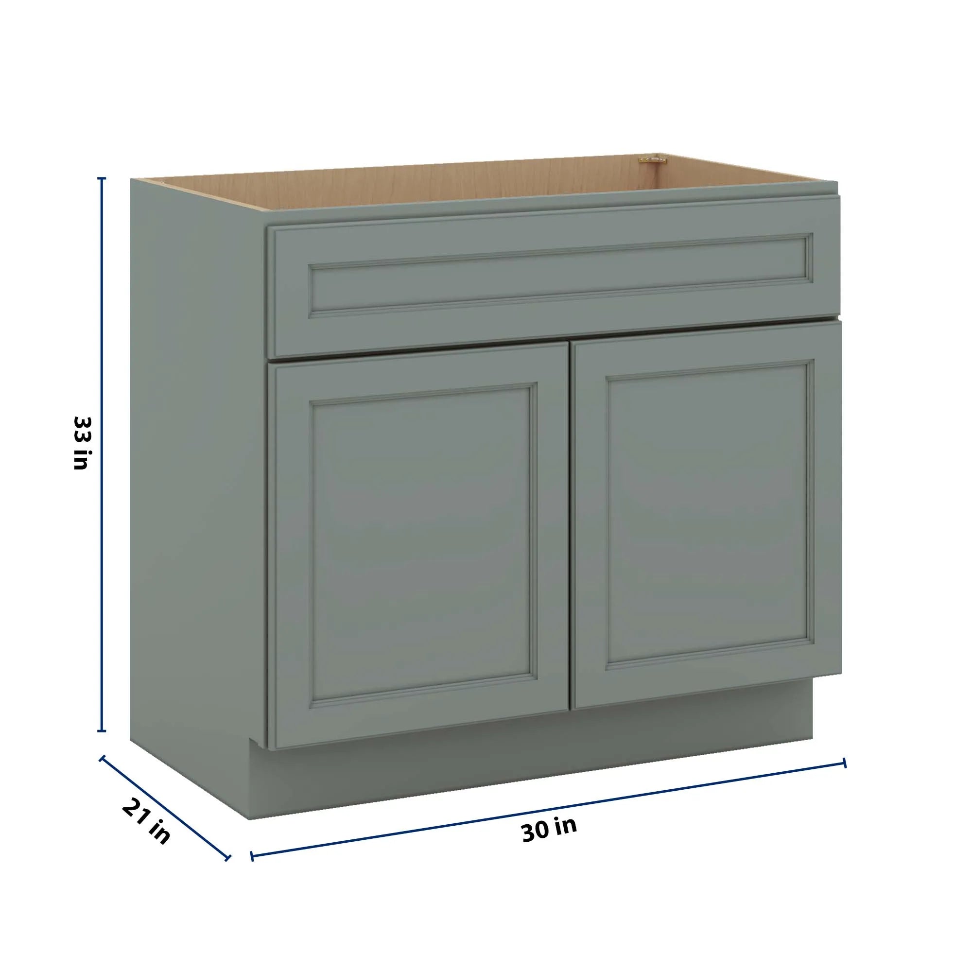 J&K Sage E3 Vanity Base Sink Door/False Drawer 36" W x 33" H x 21" D