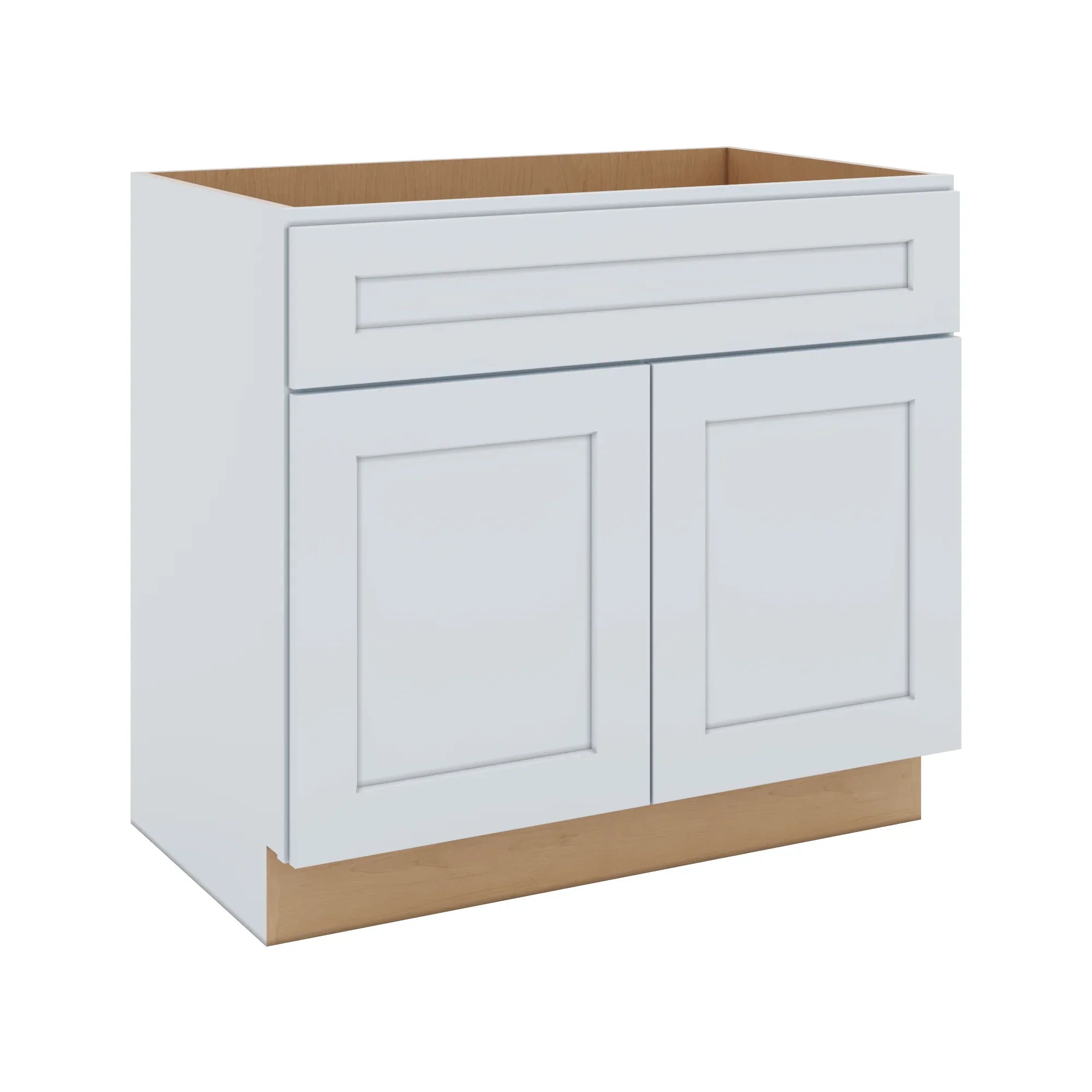 J&K White Shaker S8 Vanity Base Sink Door/False Drawer 36" W x 33" H x 21" D