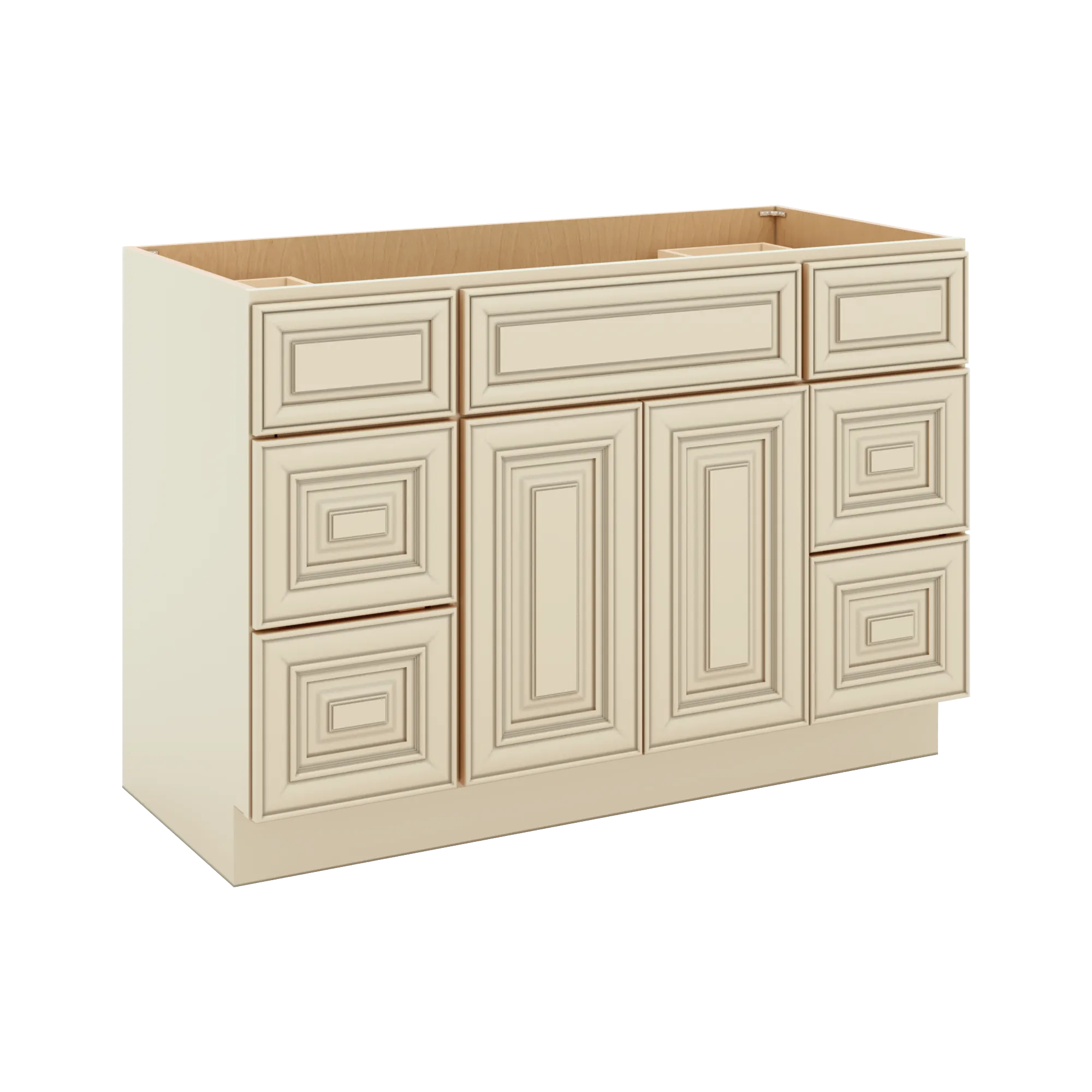 J&K Creme Glazed A7 Vanity Sink Combo 48" W x 33" H x 21" D
