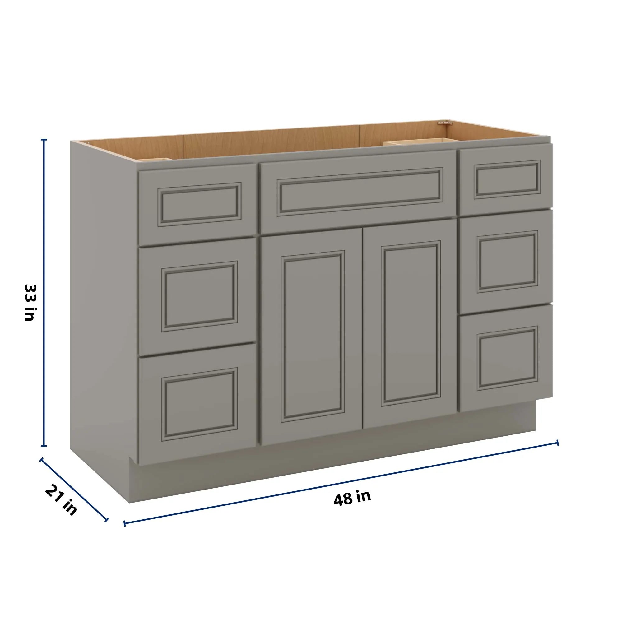 J&K Greige K3 Vanity Sink Combo 48" W x 33" H x 21" D