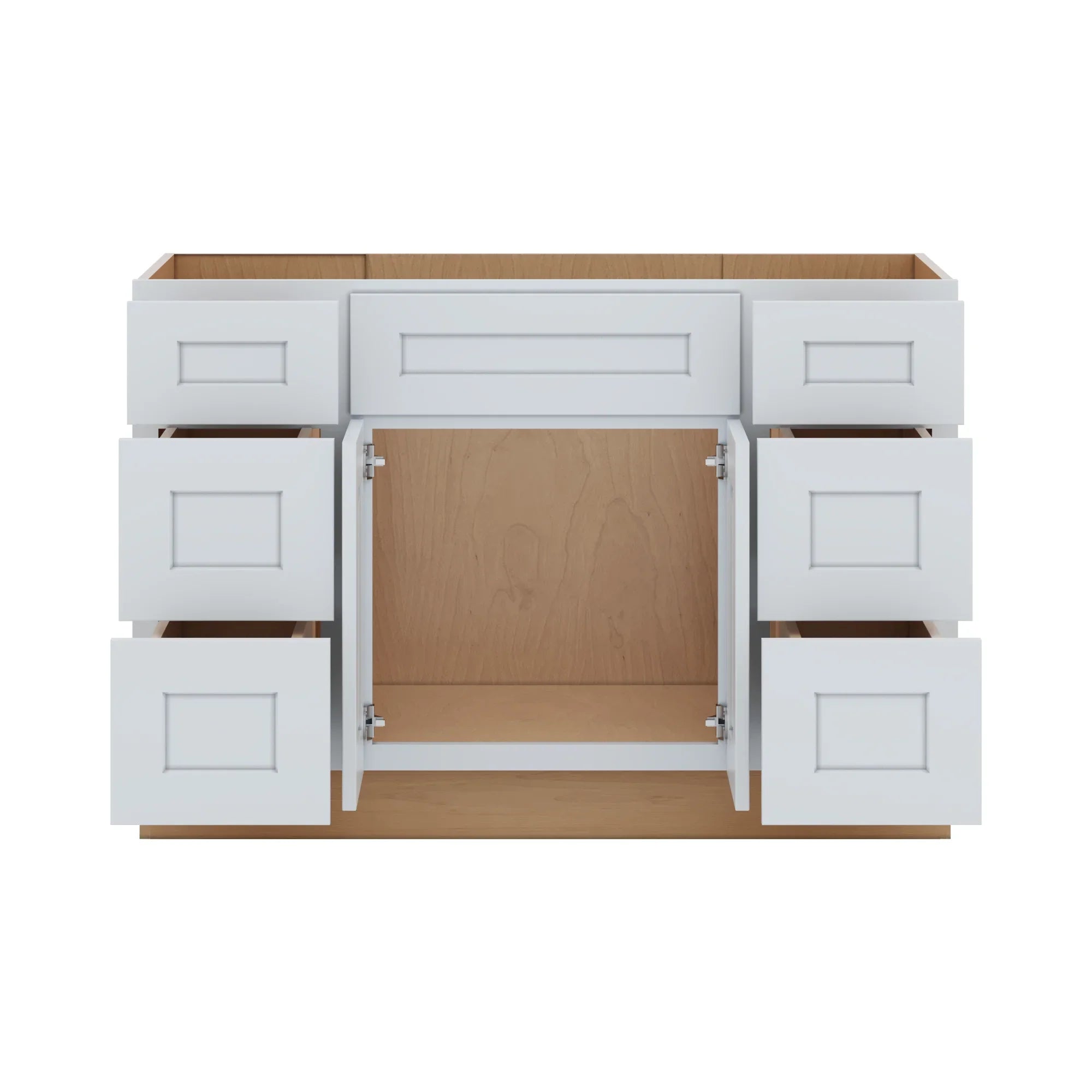 J&K White Shaker S8 Vanity Sink Combo 48" W x 33" H x 21" D