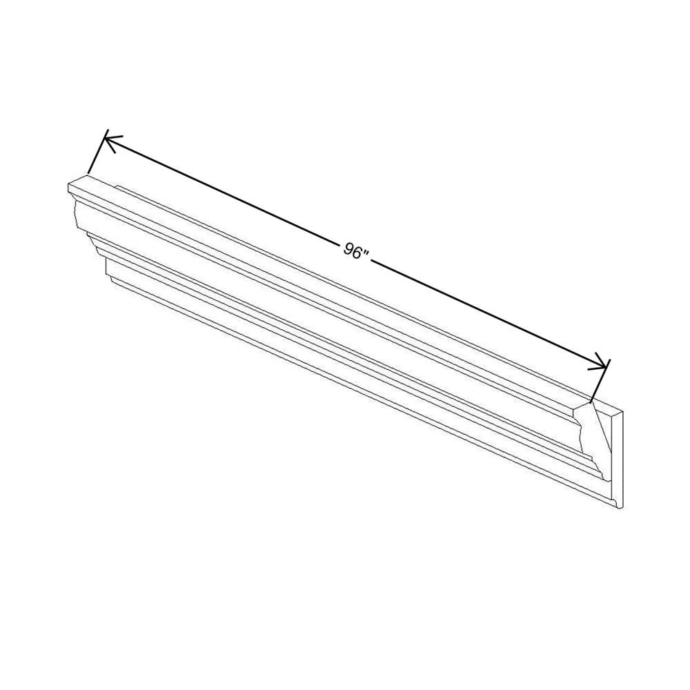 Kitchen Cabinet Distributors Oslo White 2 Stacked Crown Assembly - FBM8 + CM8