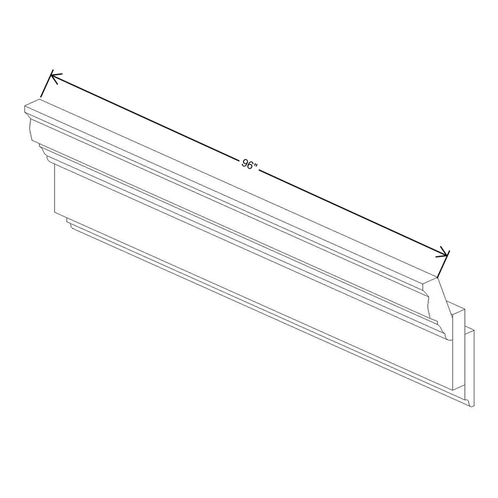 Kitchen Cabinet Distributors Oslo White 3 Stacked Crown Assembly - FBM8 + F396 + CM8