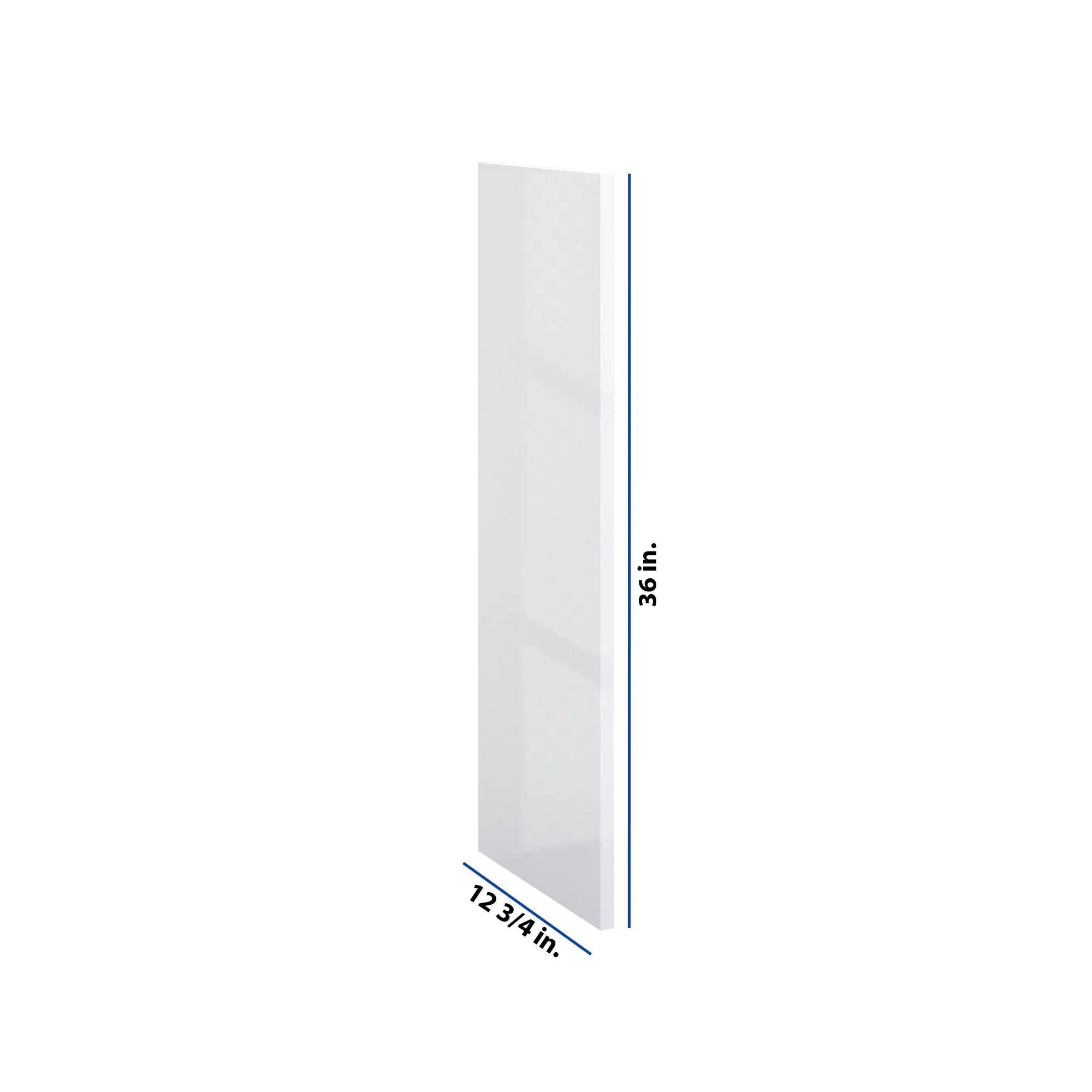 Modernform Cabinet Gloss White 3/4" W X 36" H X 12 3/4" D Wall End Panel