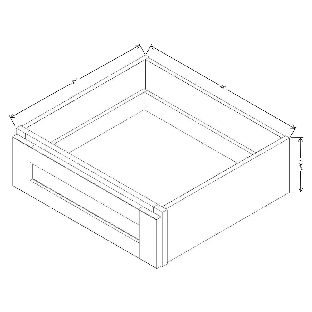 J&K White Shaker S8 24" W x 7-1/2" H or 8-1/2" H Knee Drawer