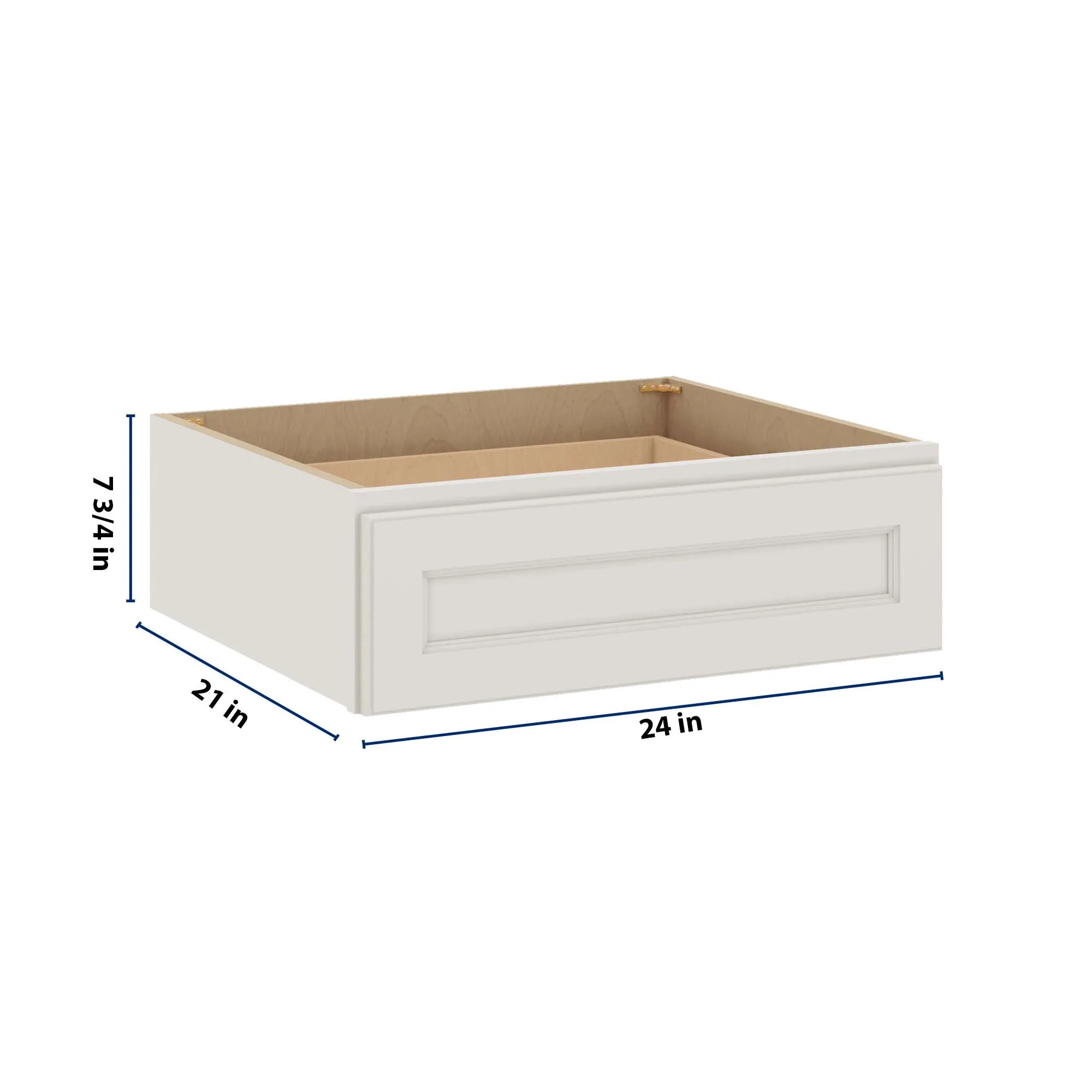 J&K Dove E1 24" W x 7-1/2" H or 8-1/2" H Knee Drawer