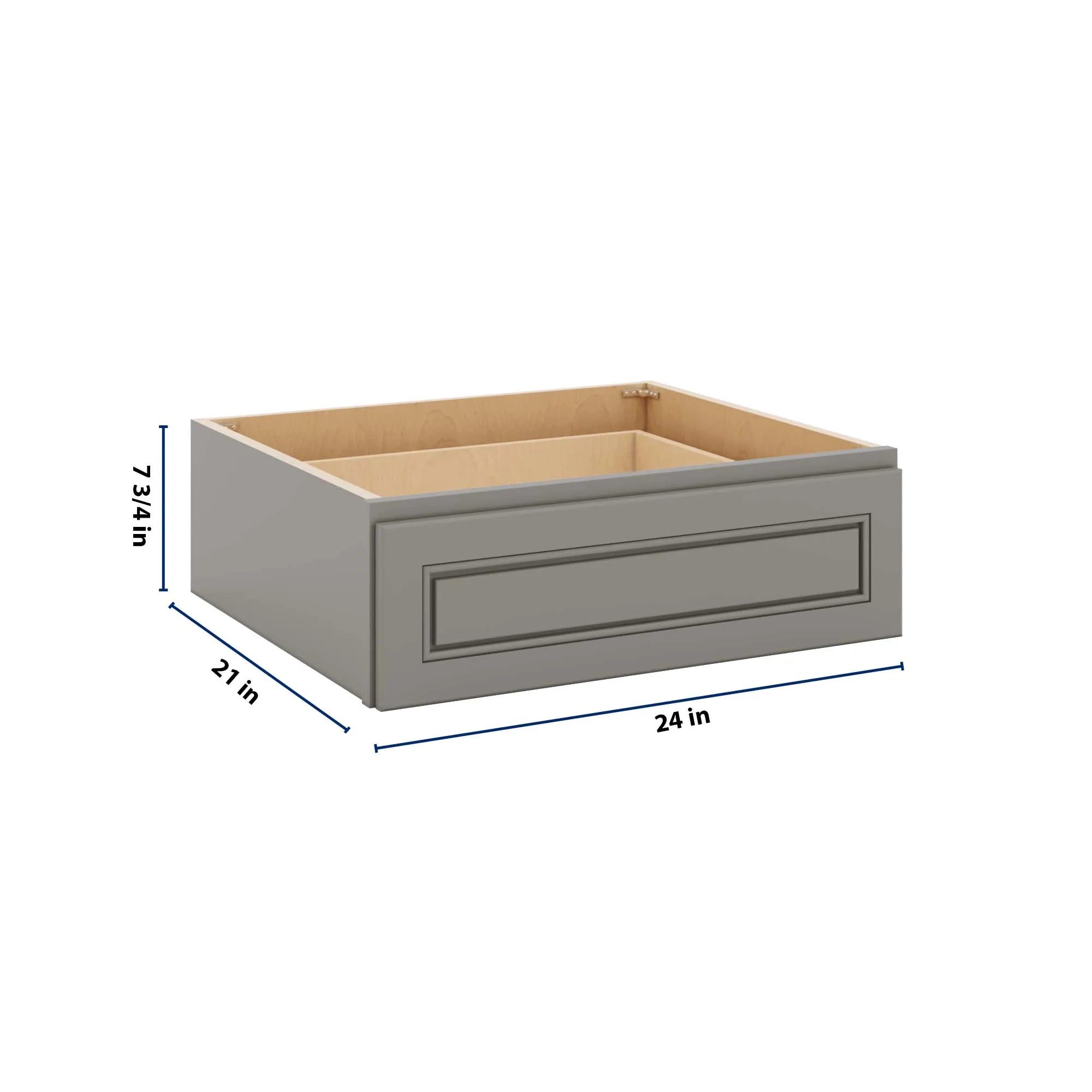 J&K Greige K3 24" W x 7-1/2" H or 8-1/2" H Knee Drawer