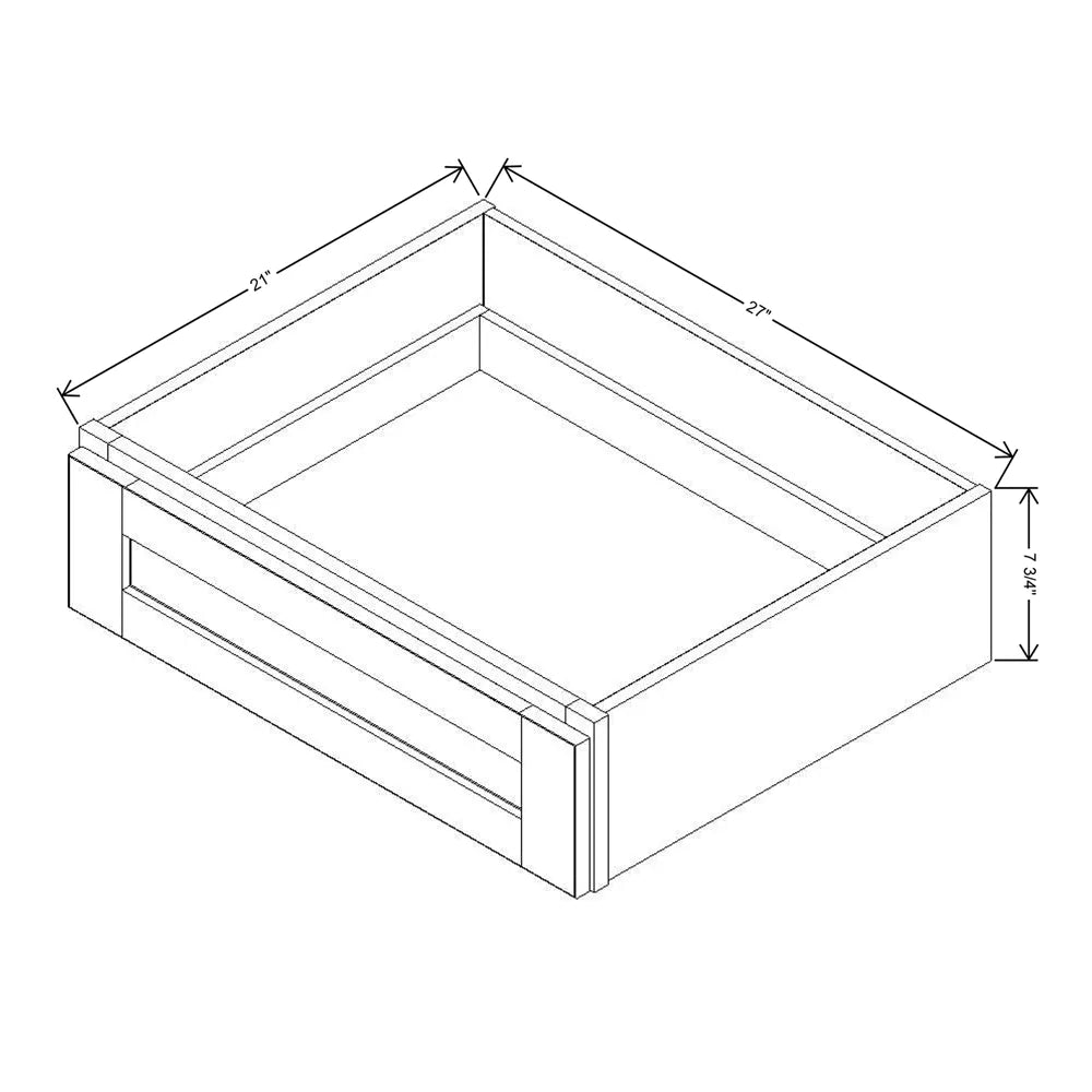 J&K White Shaker S8 27" W x 7-1/2" H or 8-1/2" H Knee Drawer