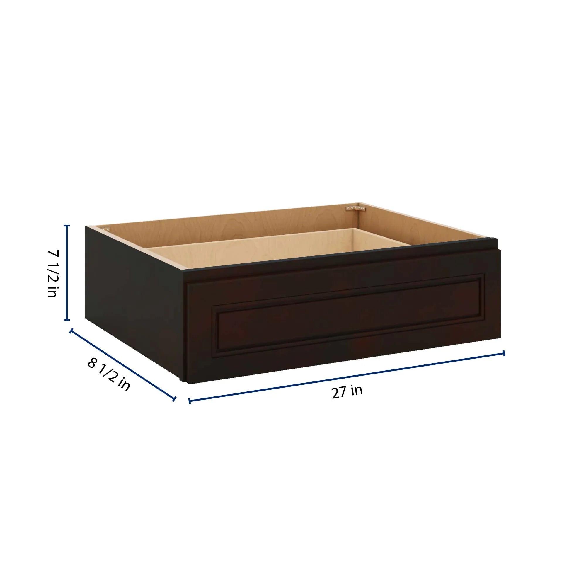 J&K Espresso K8 27" W x 7-1/2" H or 8-1/2" H Knee Drawer